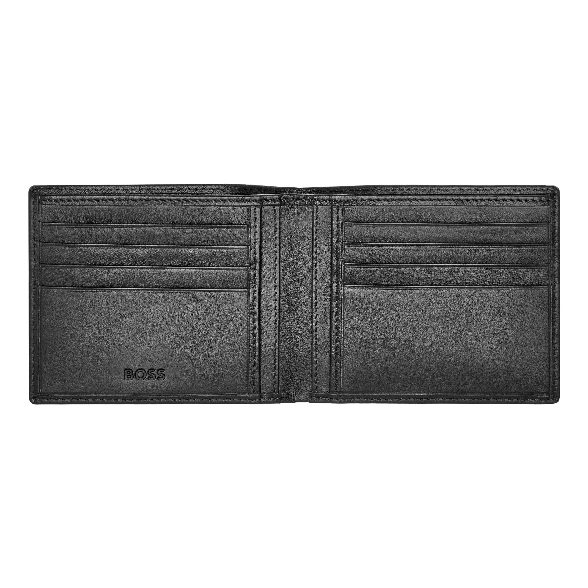 Portefeuille Hugo Boss référence HLW403 couleur noir vue ouvert