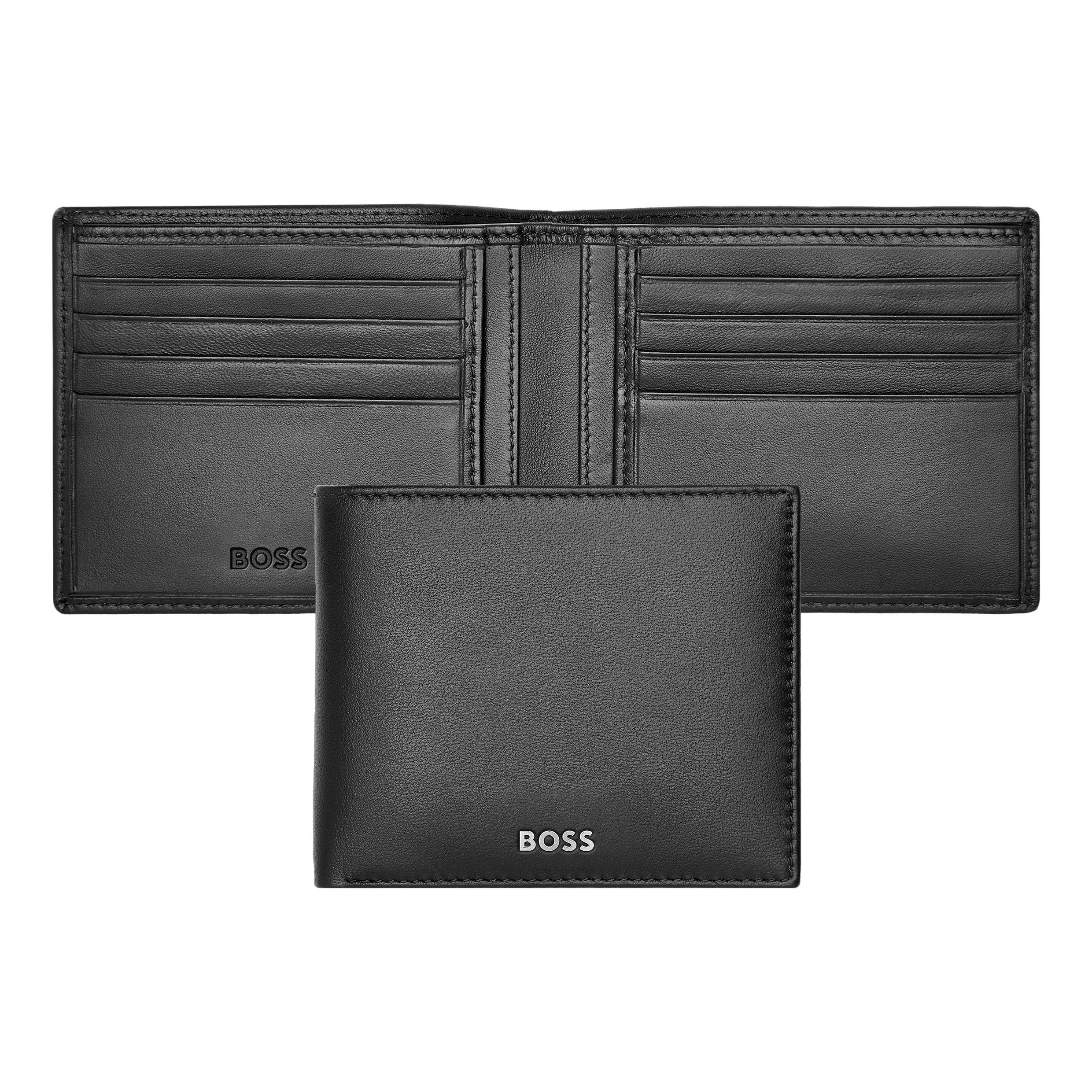 Portefeuille Hugo Boss référence HLW403 couleur noir vue déplié