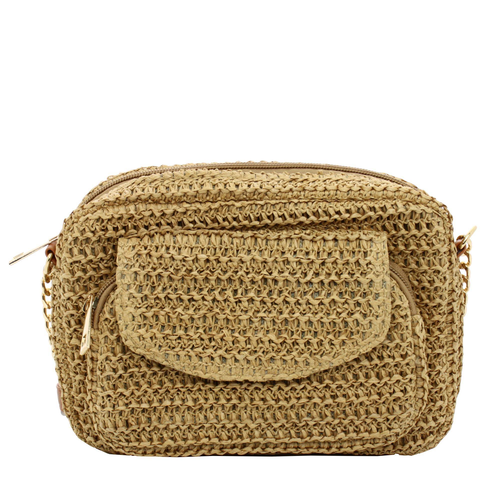 Petit sac bandouliere Pieces Odette paille 17139034