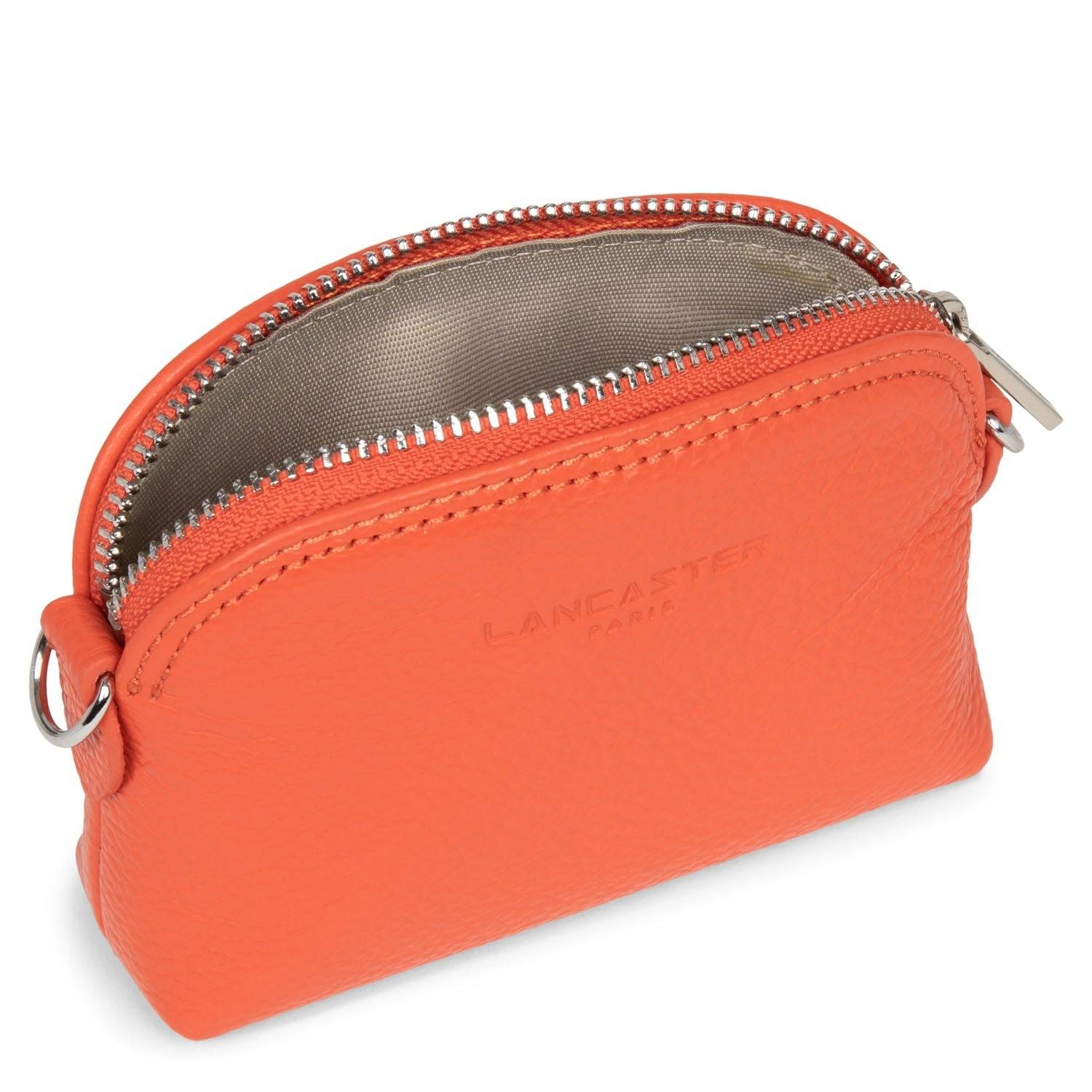 Porte Monnaie Lancaster Foulonne PM 170-28-ORANGE couleur Orange, ouvert