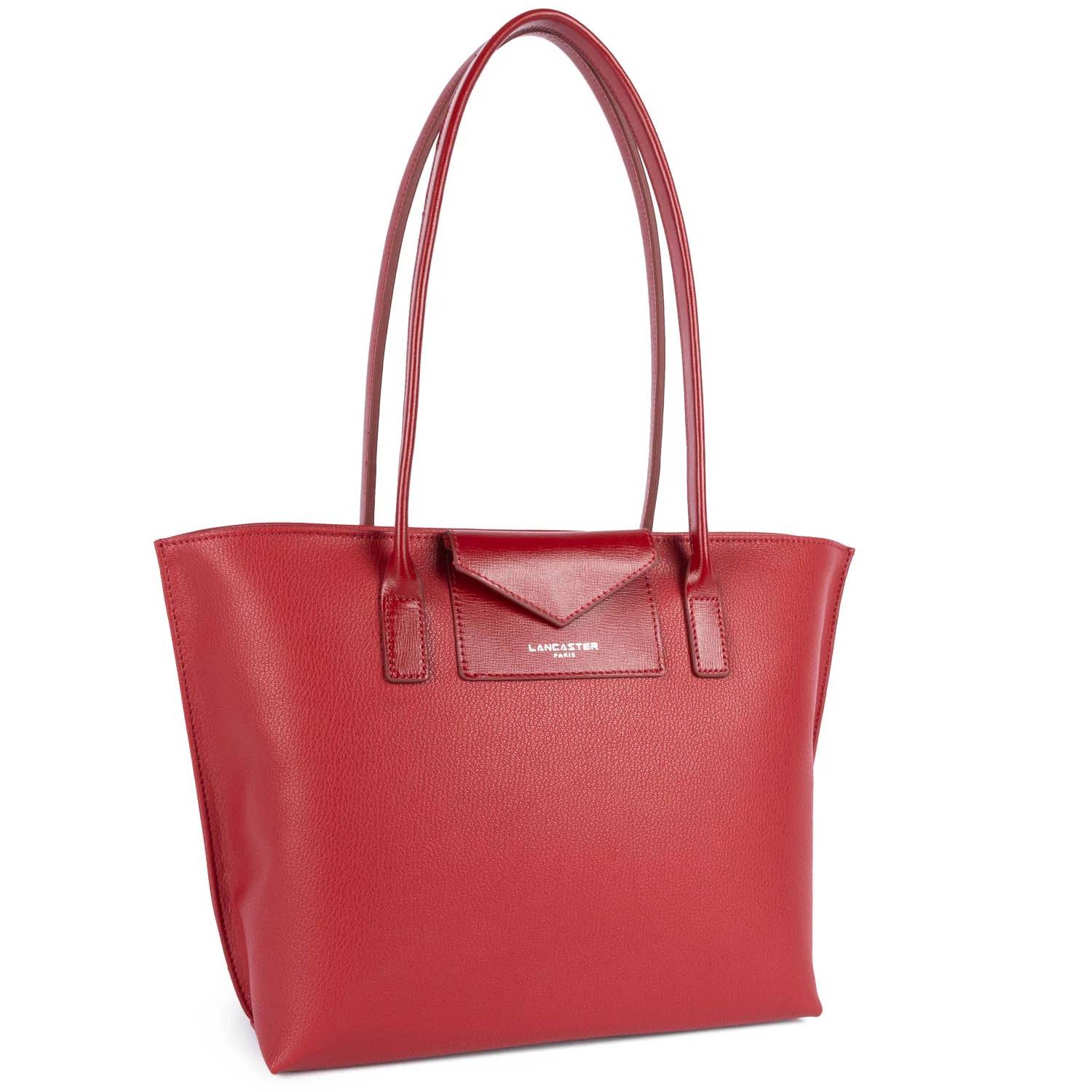 Petit sac cabas poche enveloppe Lancaster Maya 517-29-CARMIN (Rouge foncé) côté