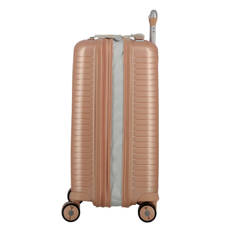 Valise cabine Jump Évaé 4 roues Extensible 32/41 L couleur Rose, vue de côté