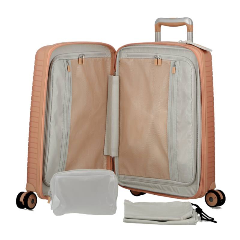 Valise cabine Jump Évaé 4 roues Extensible 32/41 L couleur Rose, intérieur