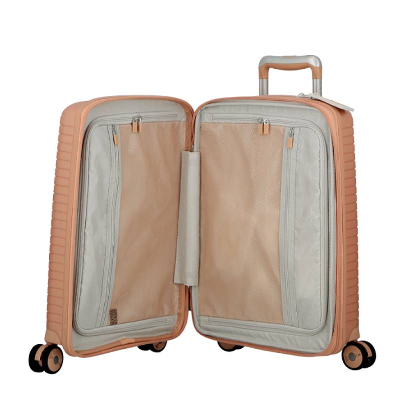 Valise cabine Jump Évaé 4 roues Extensible 32/41 L couleur Rose, ouvert