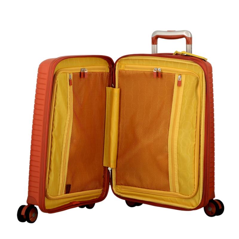 Valise cabine Jump Évaé 4 roues Extensible 32/41 L couleur Terracotta, ouvert