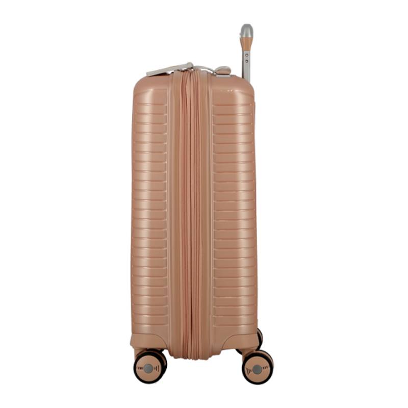 Valise 4 roues extensible Jump Évaé 70/83 L EV24 couleur Rose, vue de côté