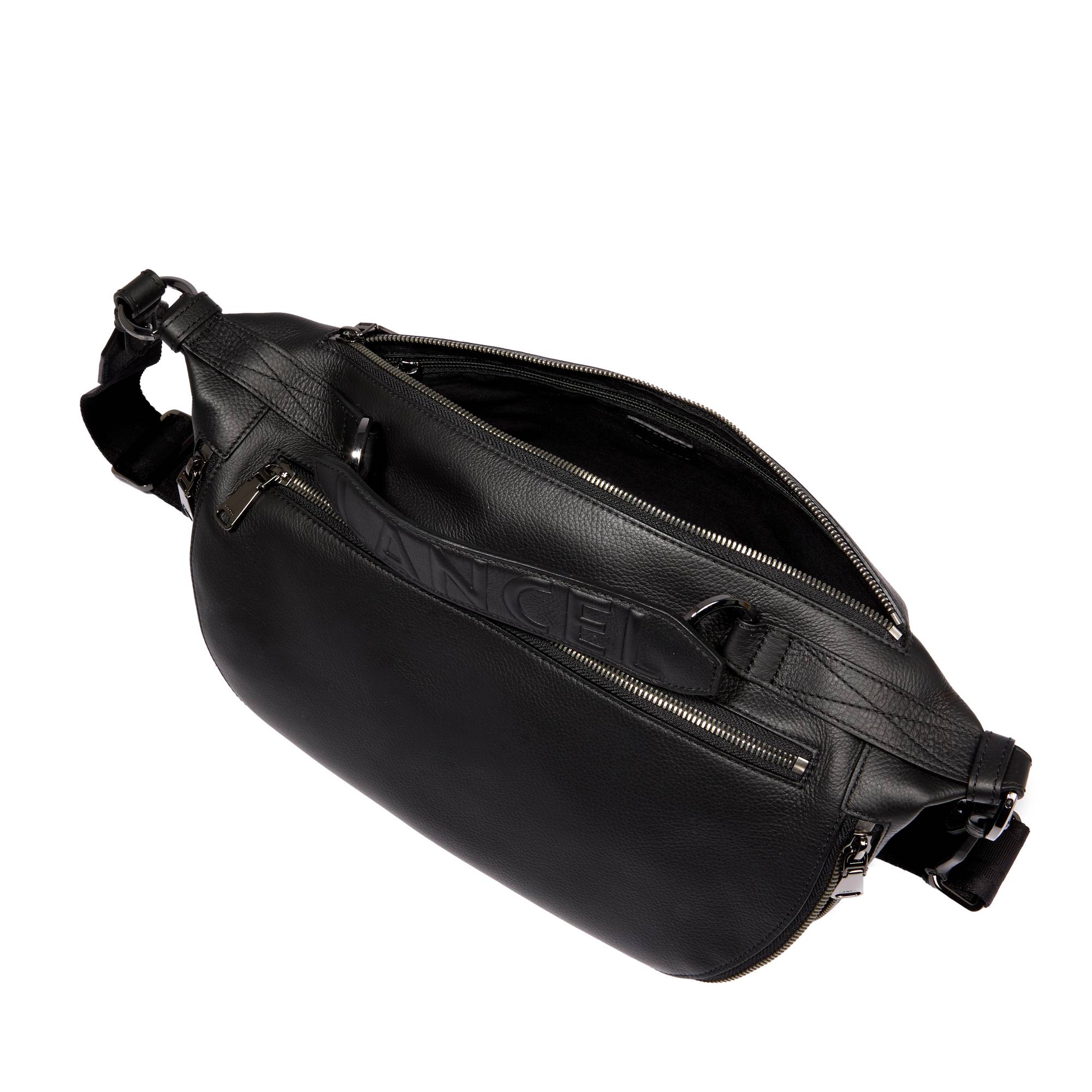 Sac porté croisé M Lancel Origami en cuir de vachette grainé A13301 10 Noir, intérieur