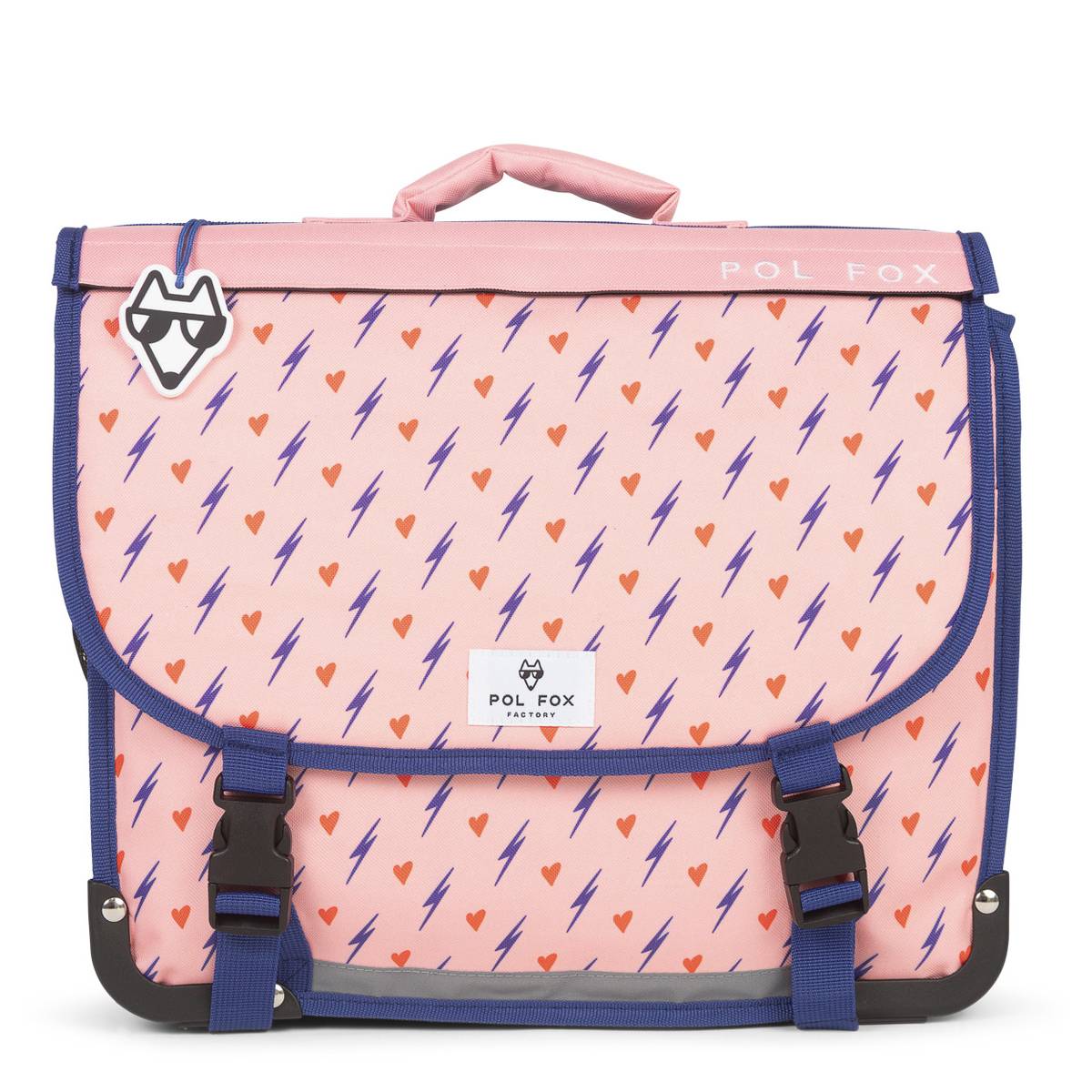Cartable 38cm Pol Fox Heart reversible P7 CA38 CP CE1 CE2