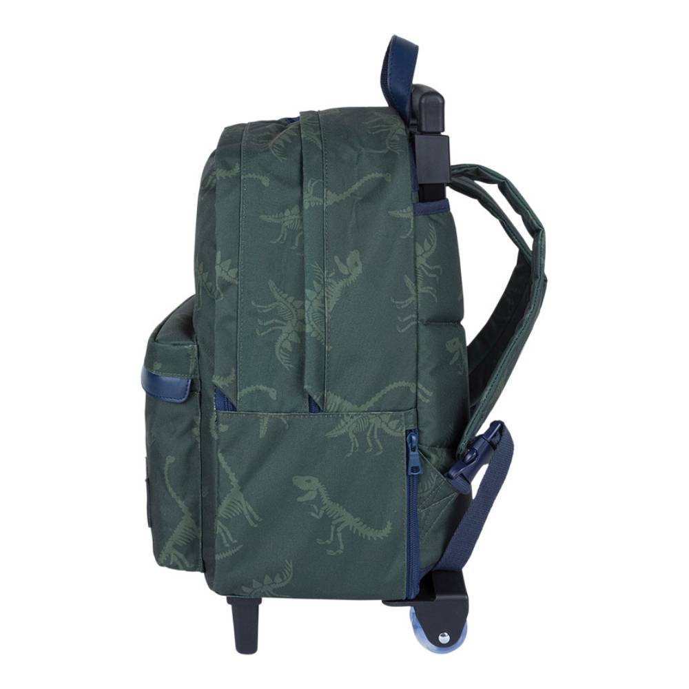 Sac à dos Tann's double trolley L Timothée dino 73277 couleur Kaki, vue de profil