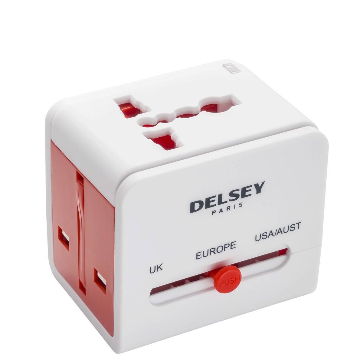 Adaptateur électrique universel Delsey 00394051147 Rouge et Blanc mode Europe