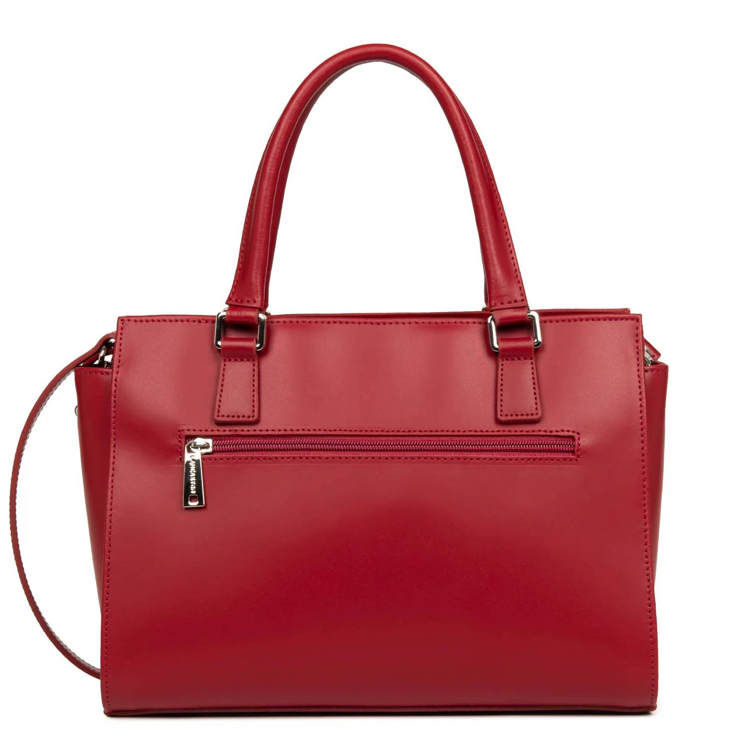 Petit sac trapèze cuir lisse Lancaster Smooth 437-03-CARMIN (rouge foncé) dos