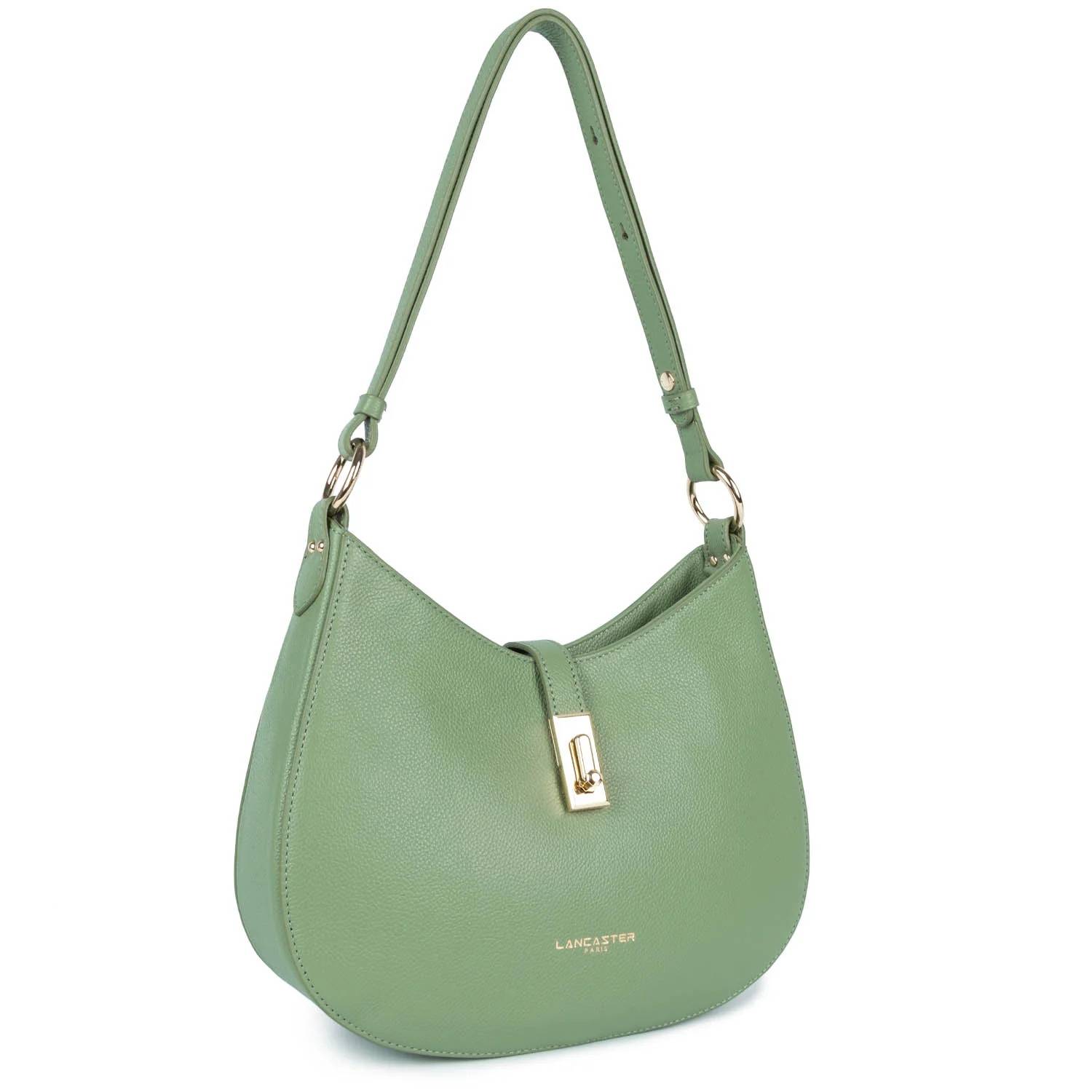 Sac besace M Lancaster Milano Horizon cuir grainé  547-48-JADEANTIC (Vert jade antic) côté