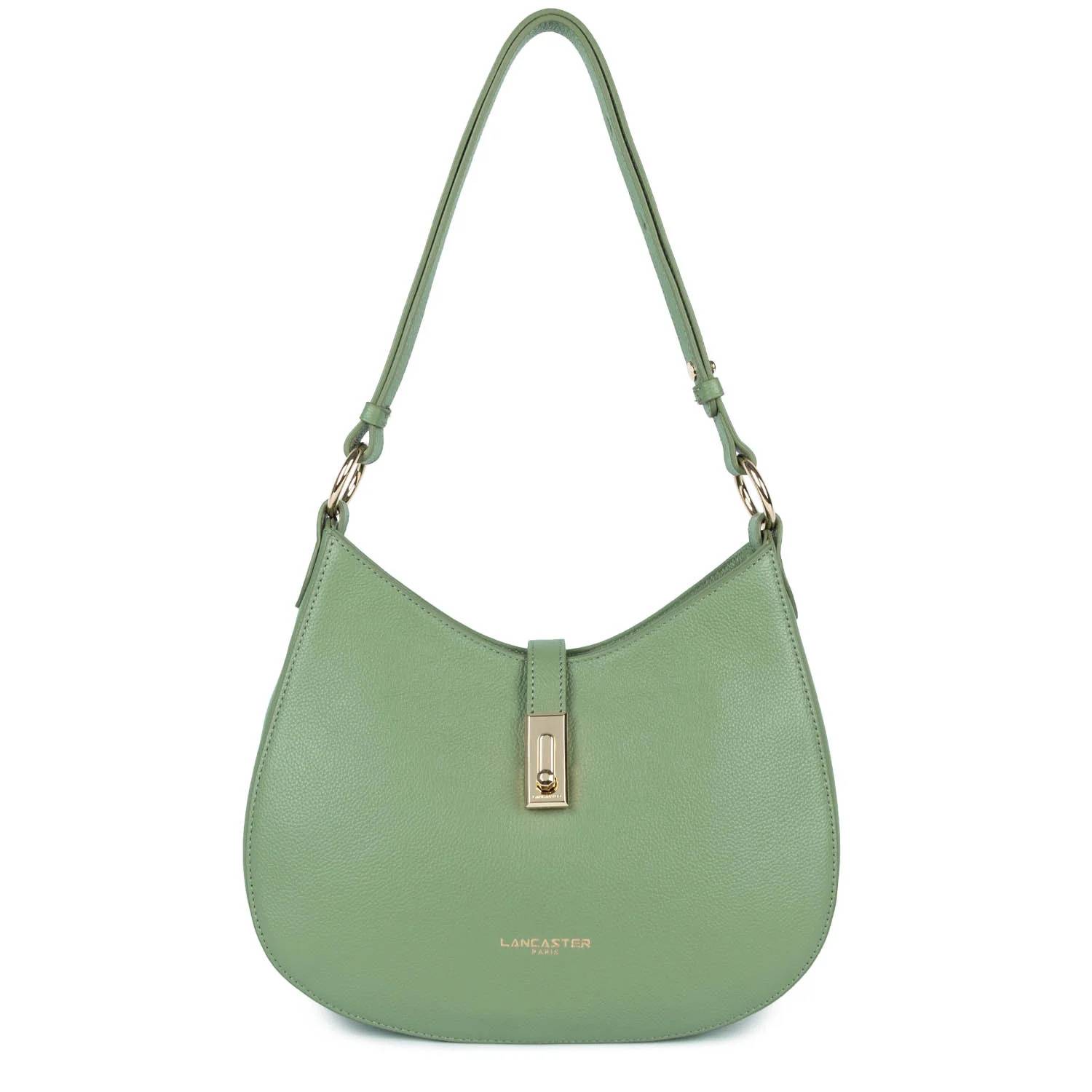 Sac besace M Lancaster Milano Horizon cuir grainé  547-48-JADEANTIC (Vert jade antic)