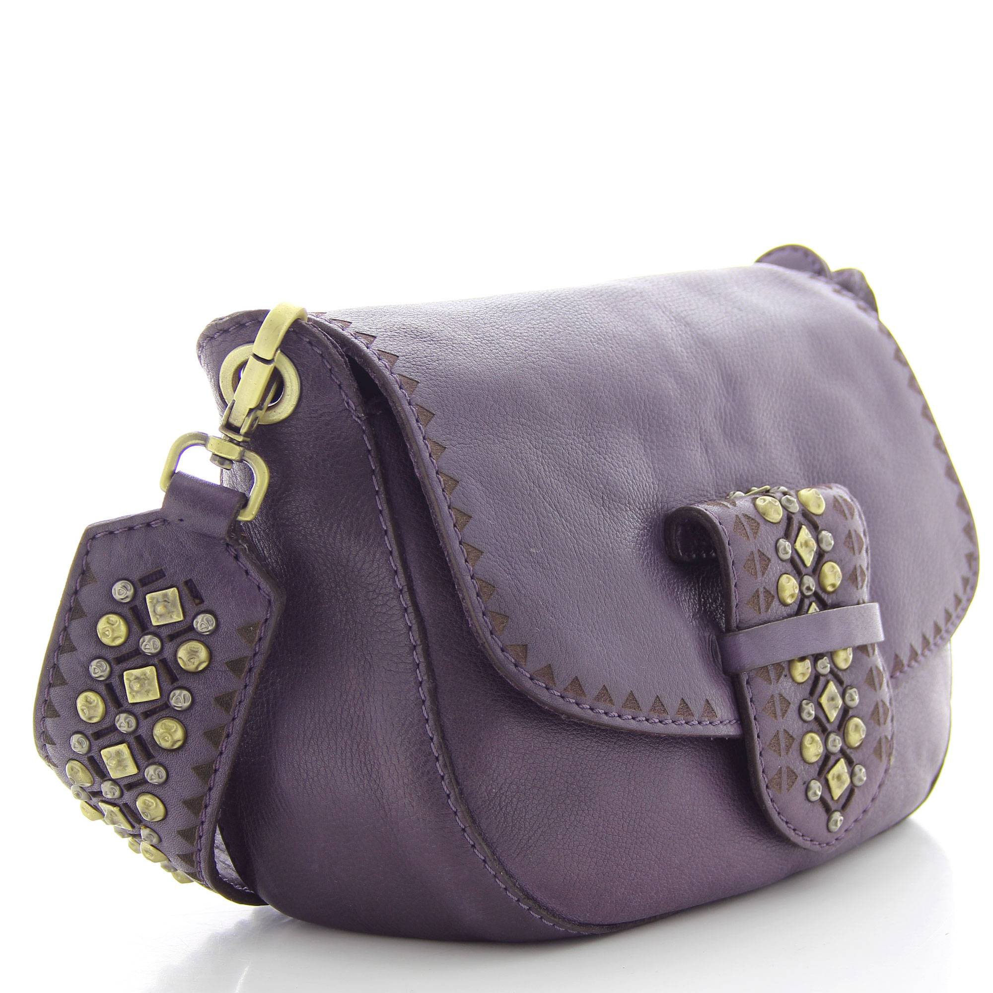 Sac bandoulière en cuir BIBA Cody COD1L couleur MORADO, vue de profil