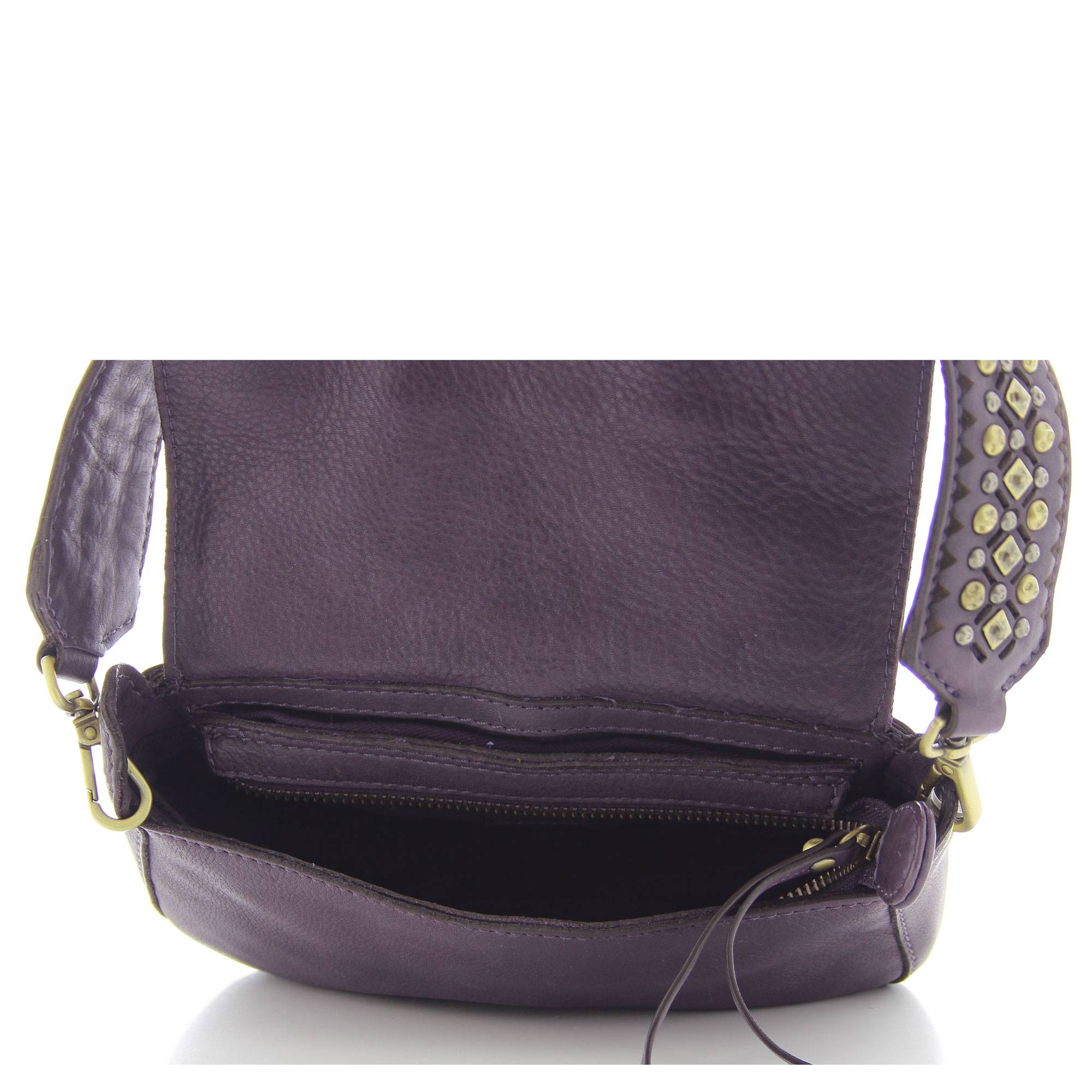 Sac bandoulière en cuir BIBA Cody COD1L couleur MORADO, intérieur