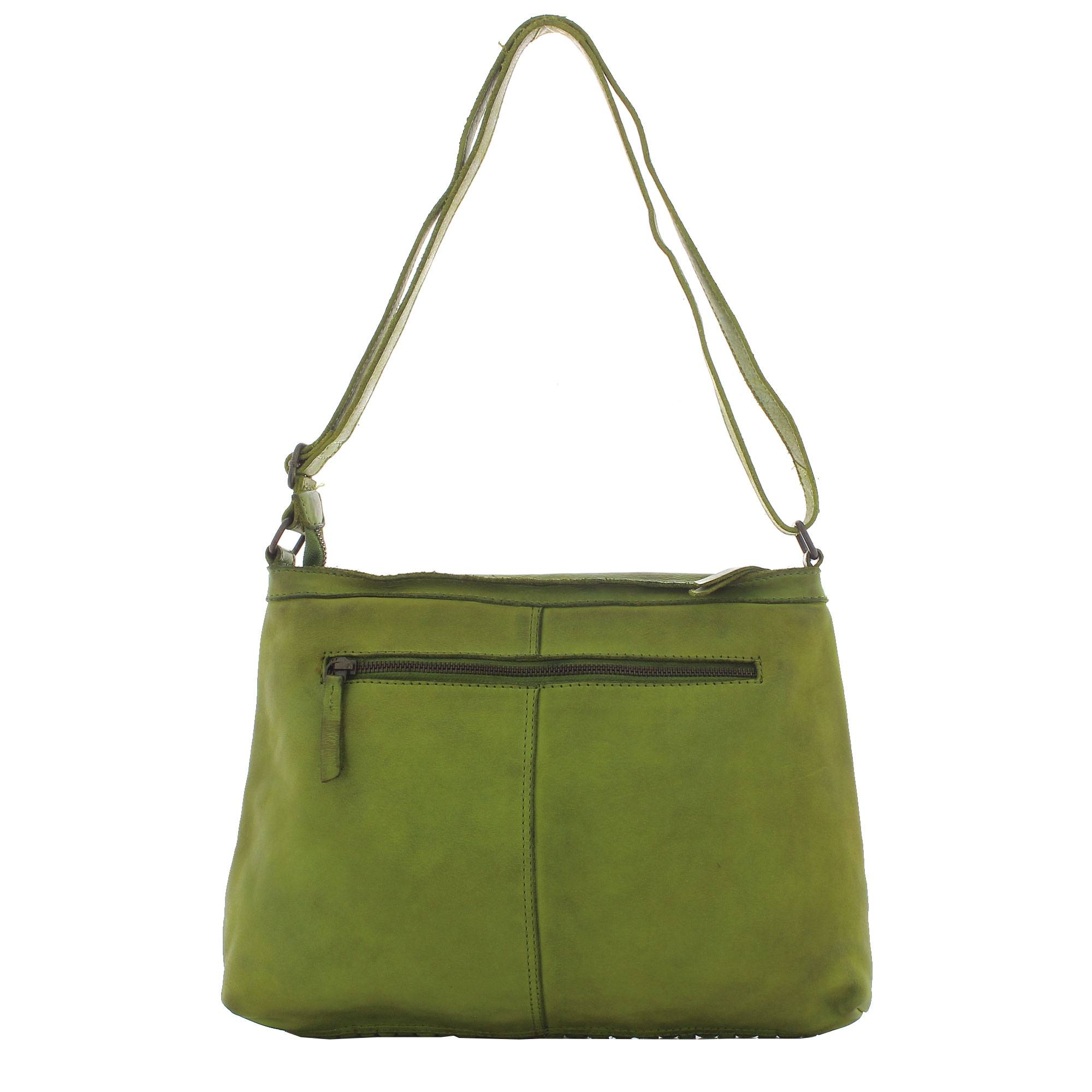 Sac bandoulière tressé Biba Kansas KA2  VE/CL couleur vert clair, vue de dos