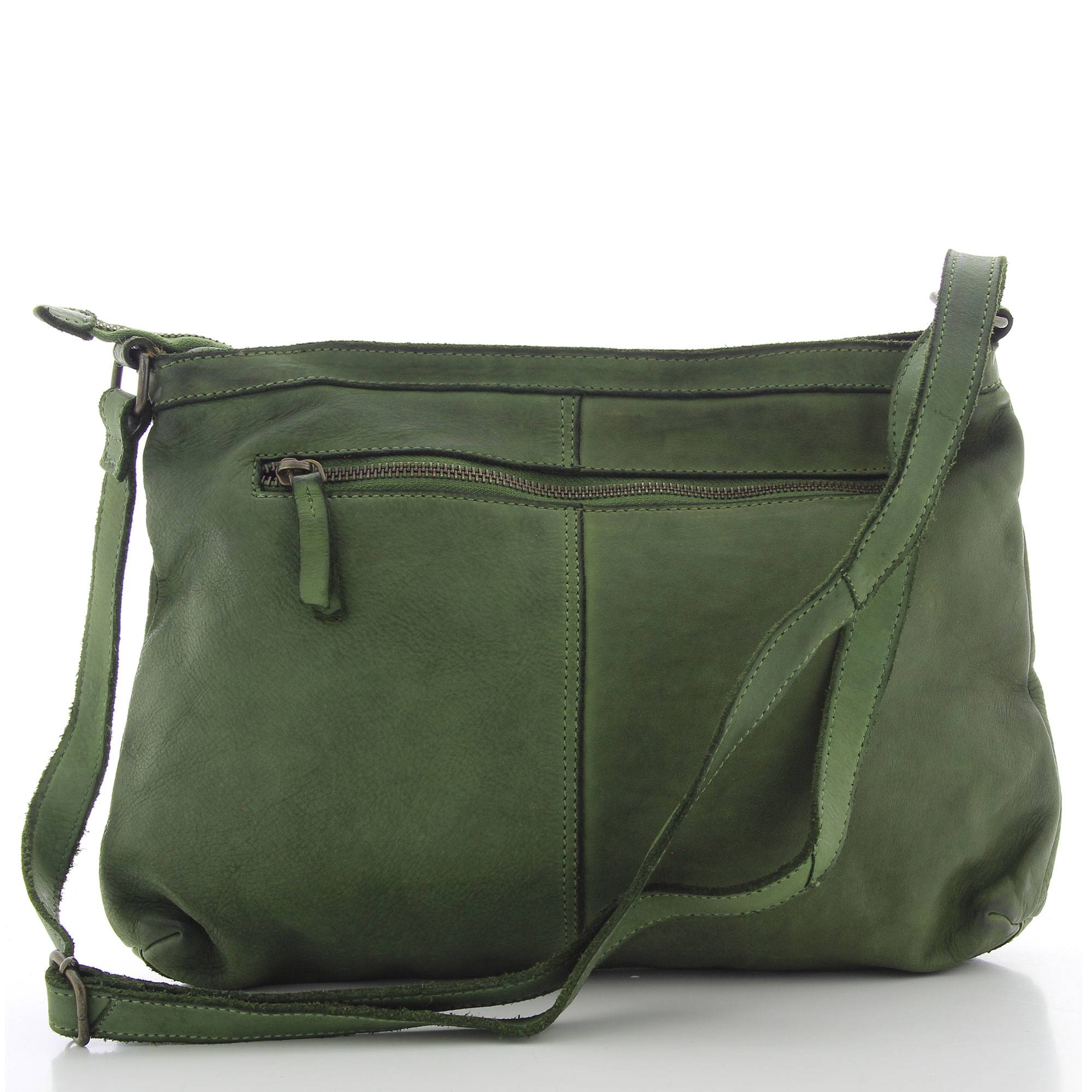 Sac plat zippé à bandoulière Biba Boston BT16  VE/CL couleur vert clair, vue de dos