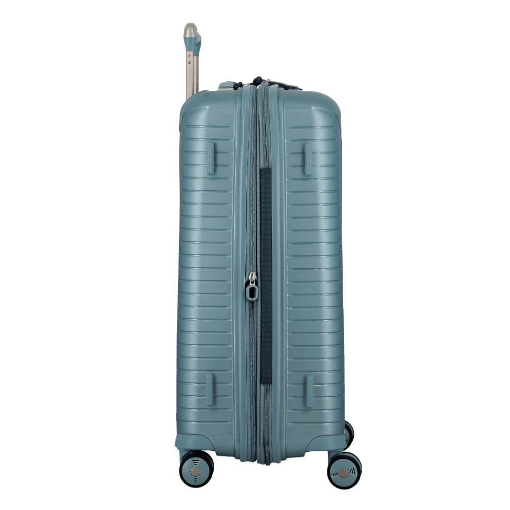 Valise 4 roues extensible Jump Évaé 70/83 L EV24CIEL couleur ciel, vue de profil