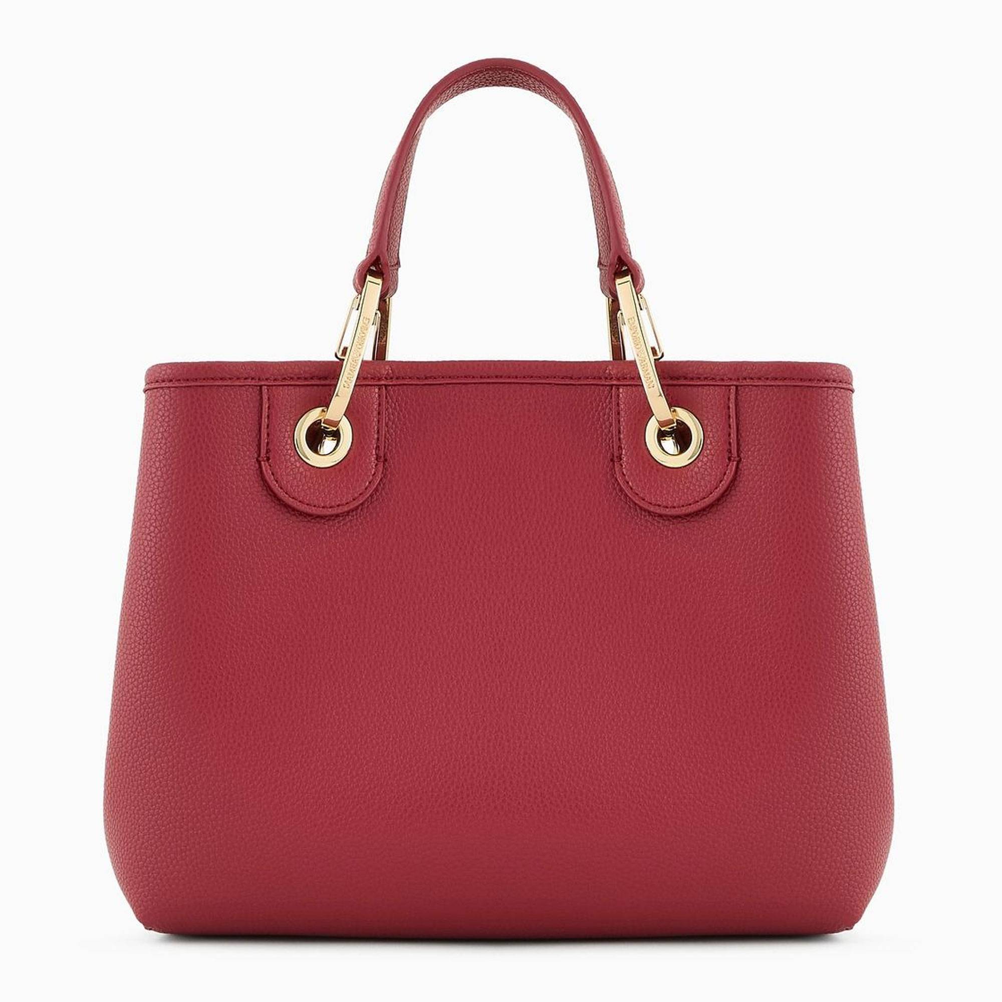 Petit sac cabas Emporio Armani MyEA Bag imprimé cerf  EW000361AF120361 M5008 couleur bordeaux, vue de dos