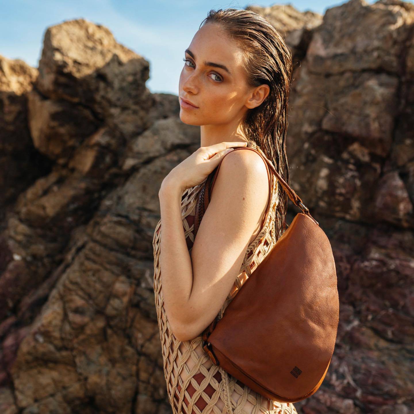 Sac bandouliere asymetrique Biba Taos en cuir TAO1L