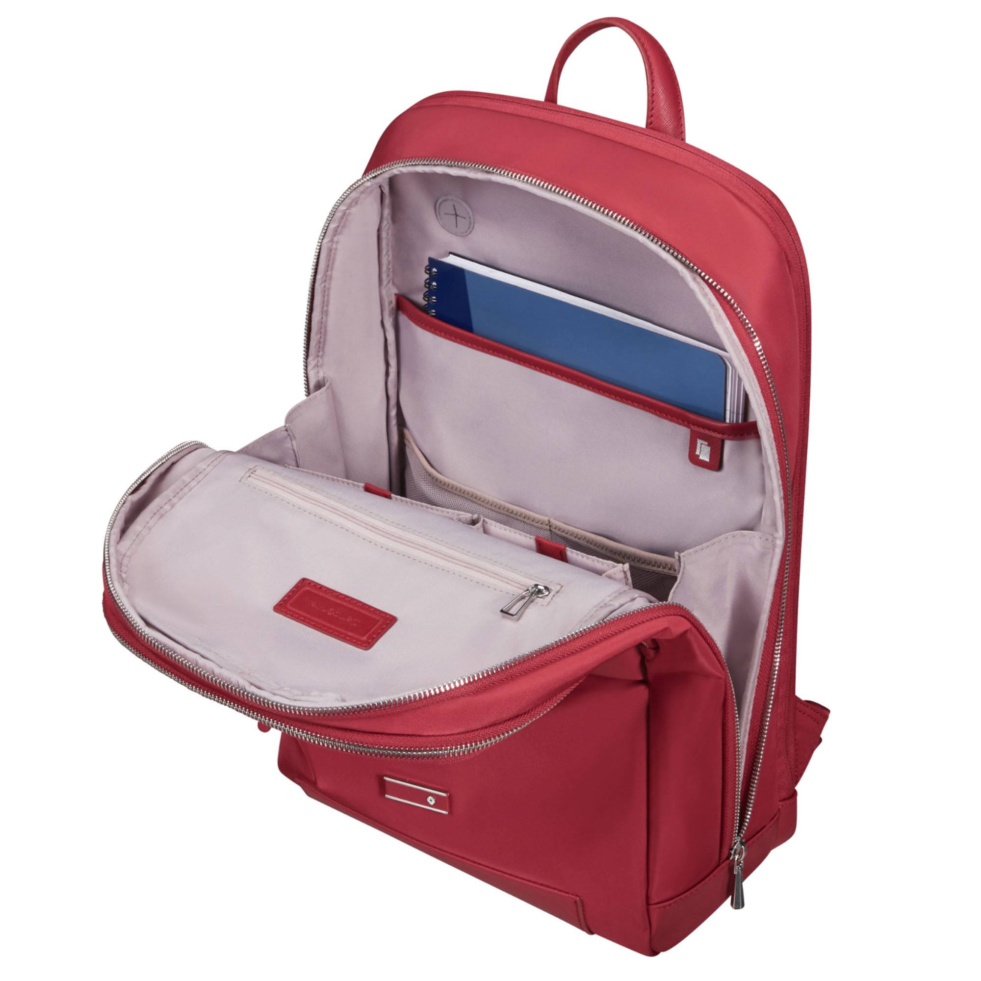 Sac à dos Samsonite compartiment ordinateur 15,6" Zalia 3.0 147734 1267 couleur rouge foncé, ouvert