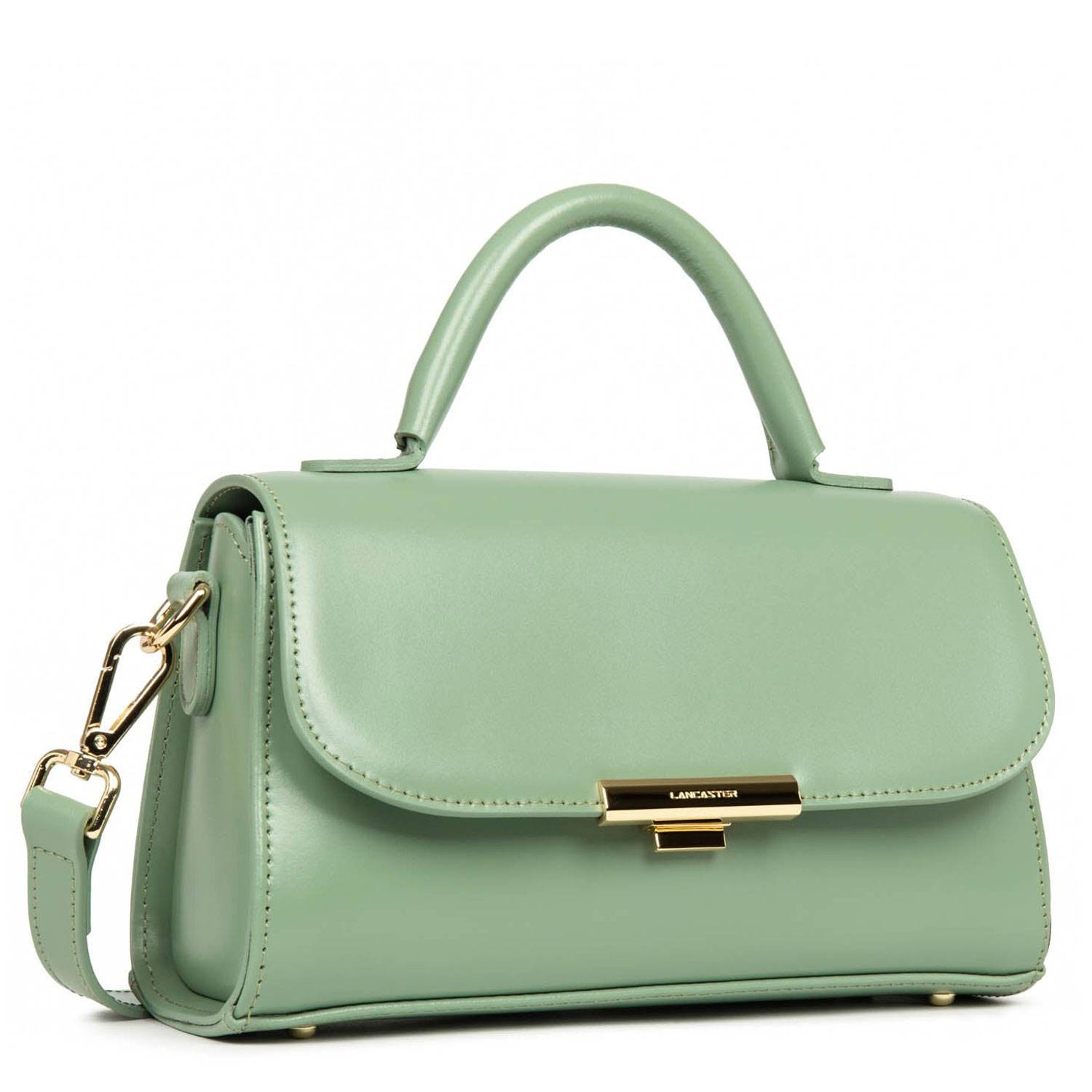 Sac à main avec rabat à fermoir Lancaster Suave Evenly 480-025-JA/AN couleur jade antic, vue de profil