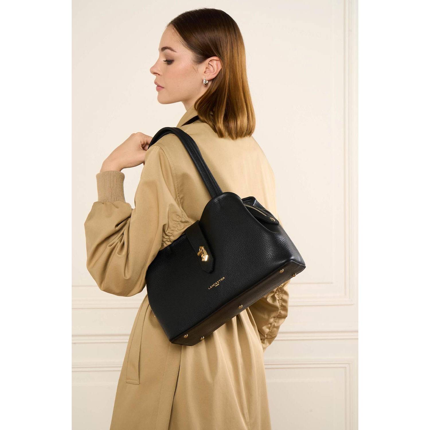 Sac cabas epaule Lancaster effet graine M Top Double 470 68