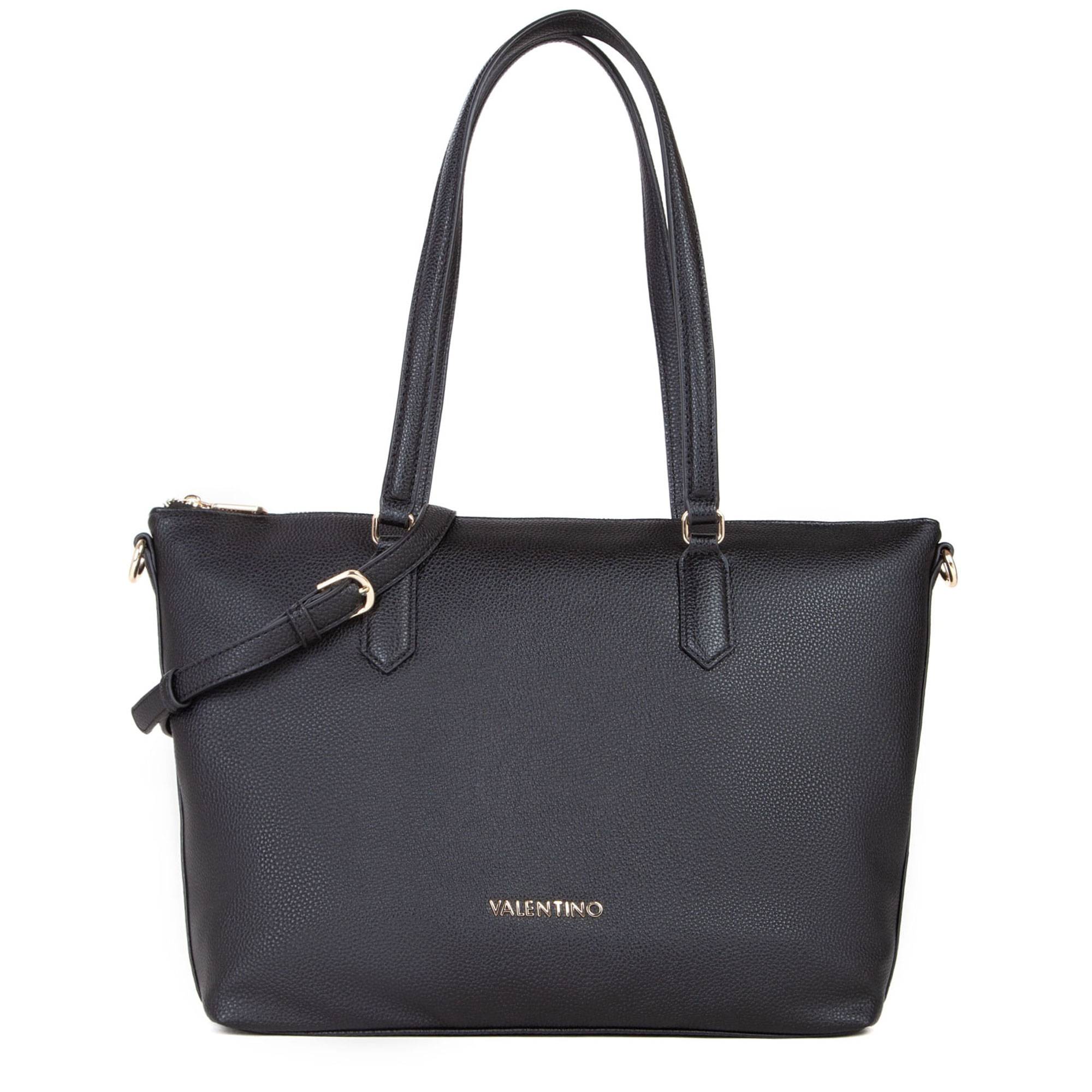 Sac shopping Valentino Bags effet grainé Naif Re VBS8AE01 001 couleur noir, vue de face