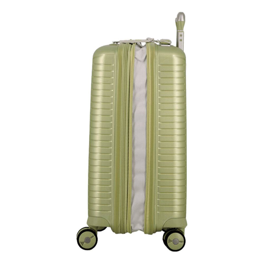 Valise cabine Jump Évaé 4 roues Extensible 32/41 L EV20VERTcouleur vert, vue de  profil