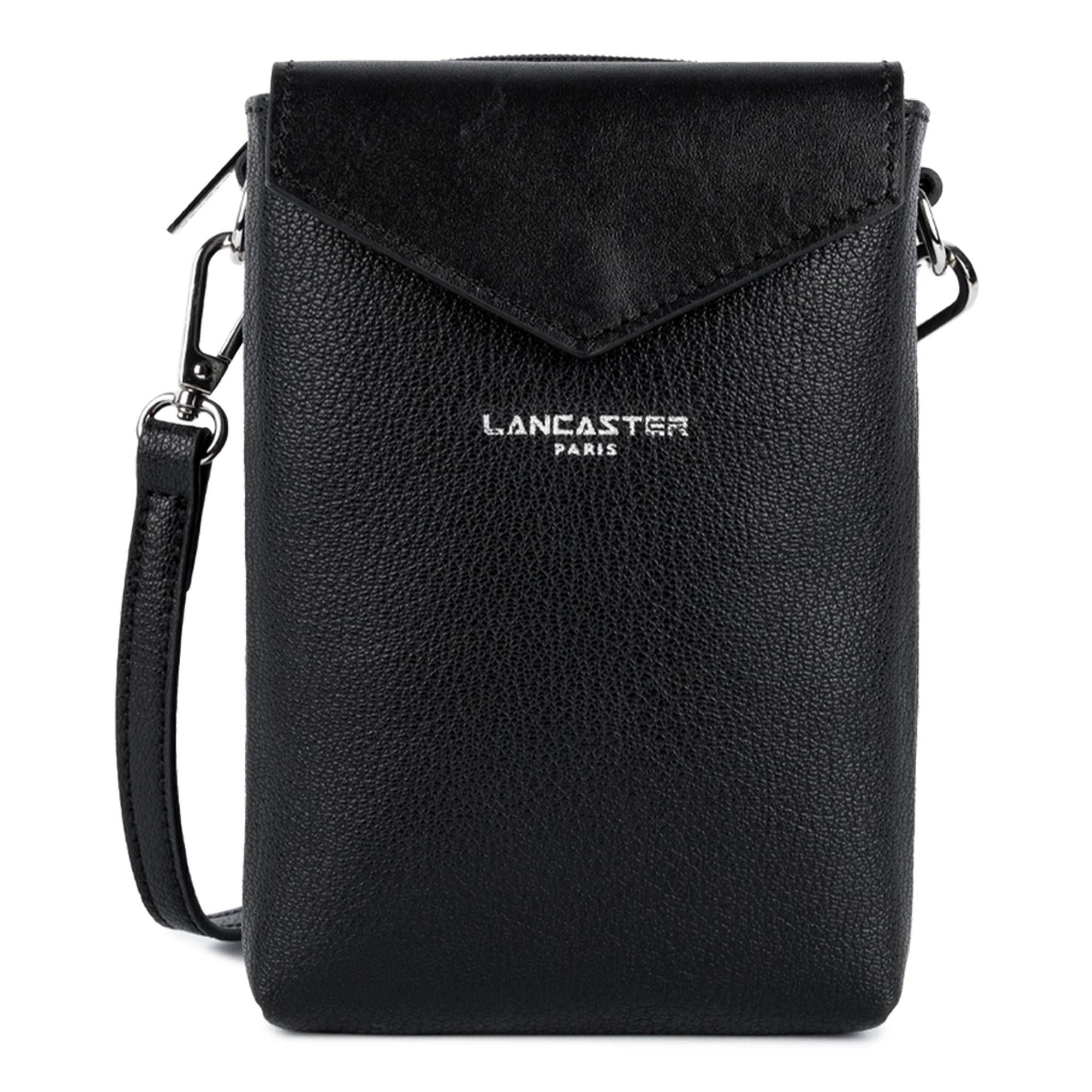 Pochette smartphone Double Zip Lancaster Maya 517-86-NOIR, couleur noir, vue de face