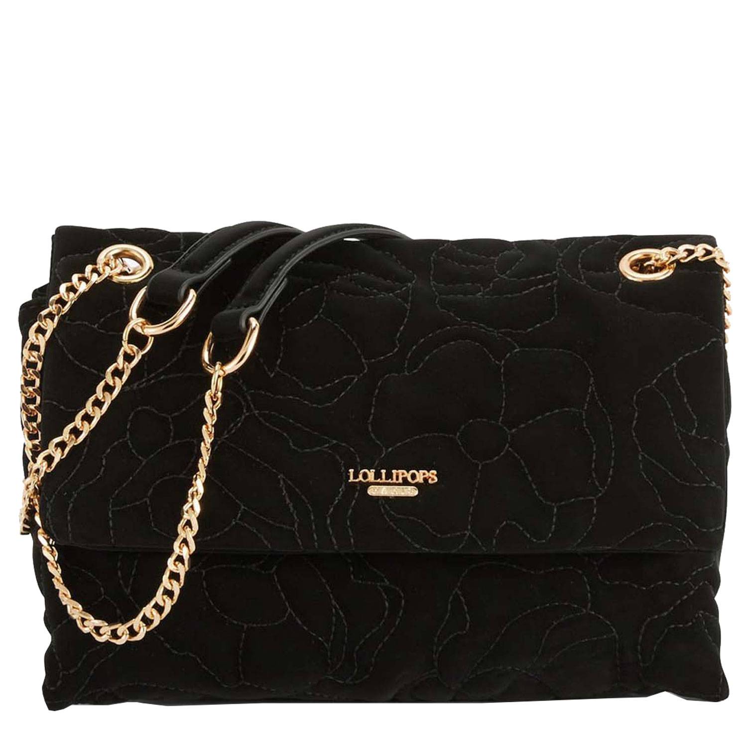 Sac porté épaule Lollipops M détails surpiqûres Opio S270969 N0DX couleur noir, vue de face