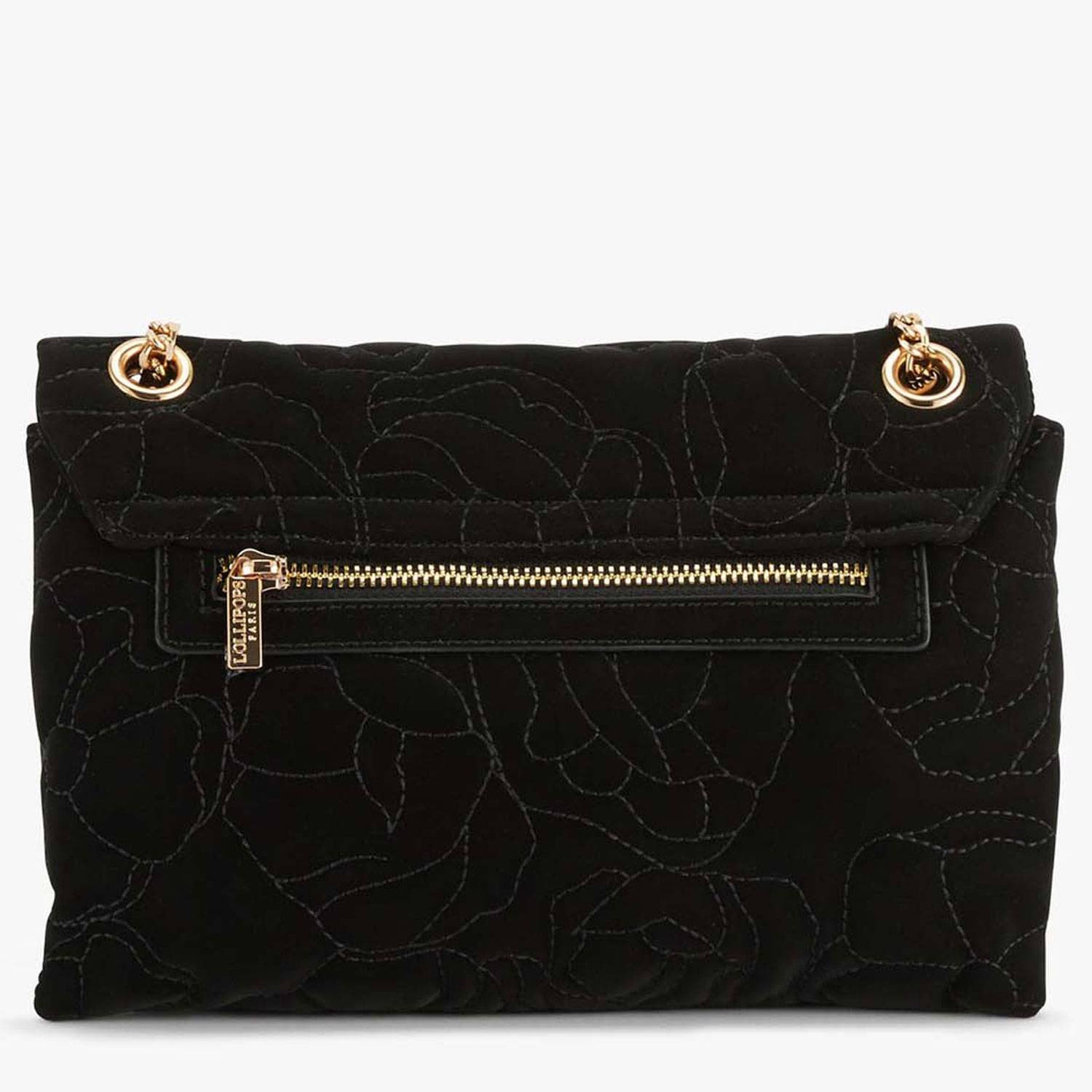 Sac porté épaule Lollipops M détails surpiqûres Opio S270969 N0DX couleur noir, vue de dos