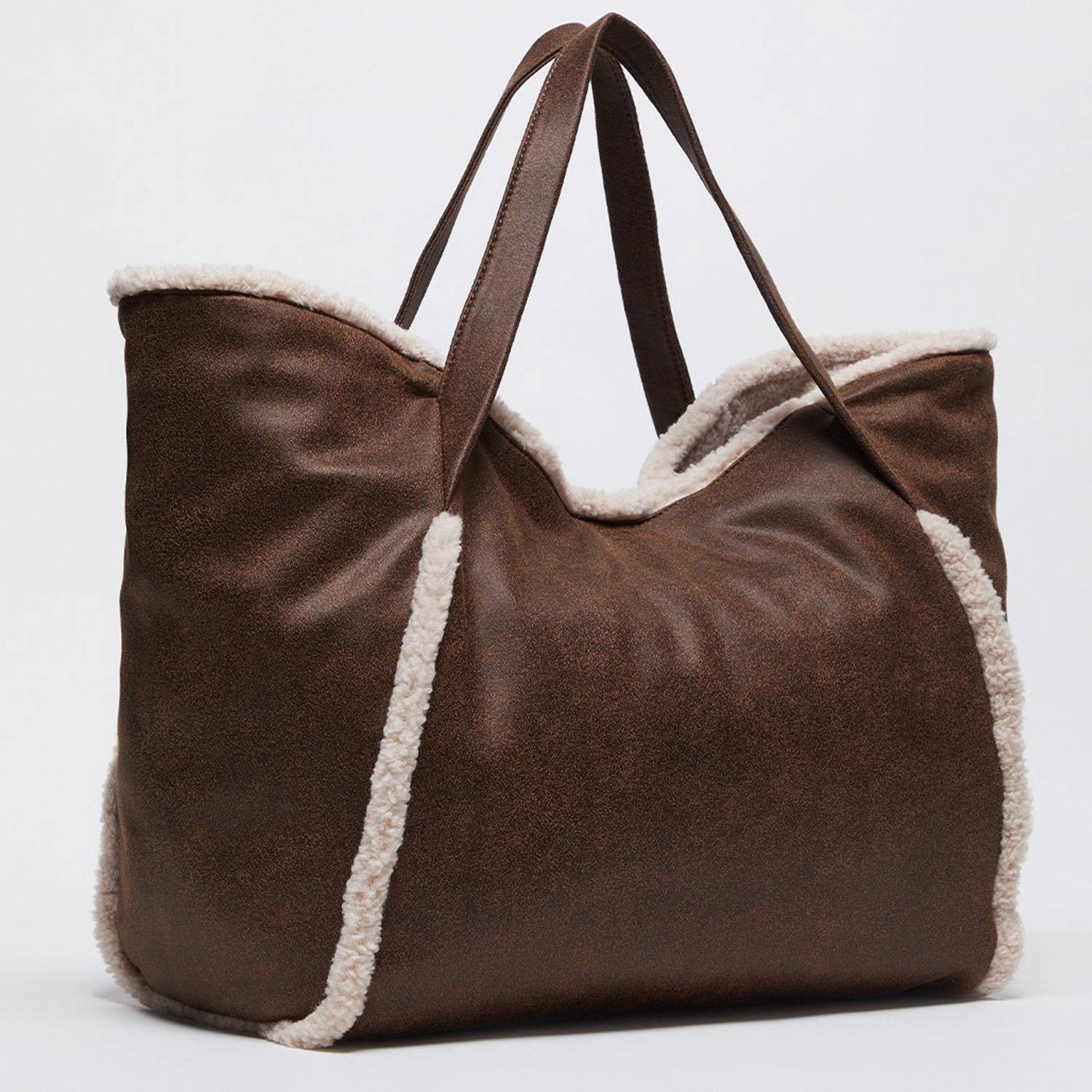 Sac cabas porté main Liu Jo en tissu enduit  AF4313E0116 71409 couleur marron, vue de profil