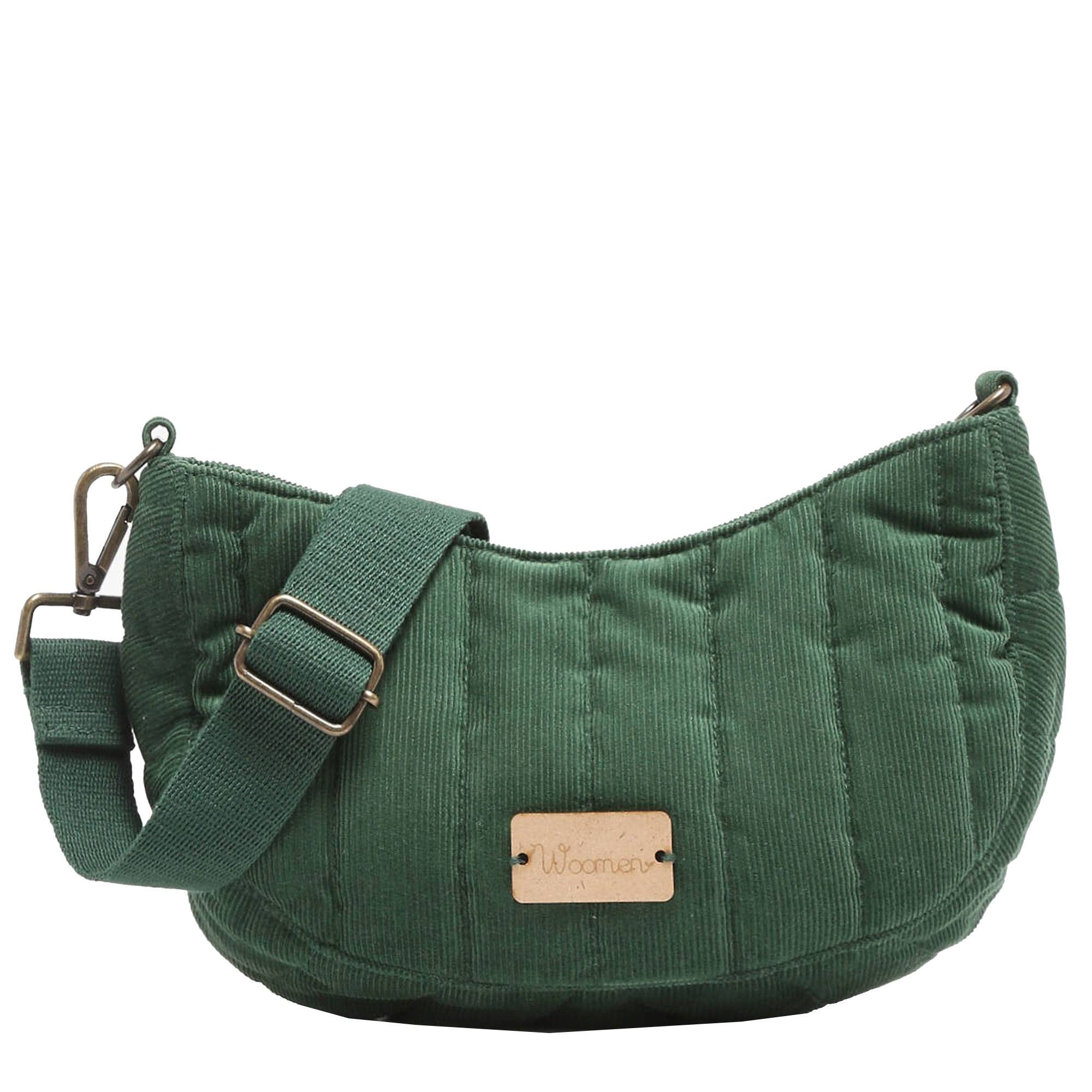 Sac bandoulière femme Woomen Ixora WIXO01 GRE couleur vert forêt, vue de face