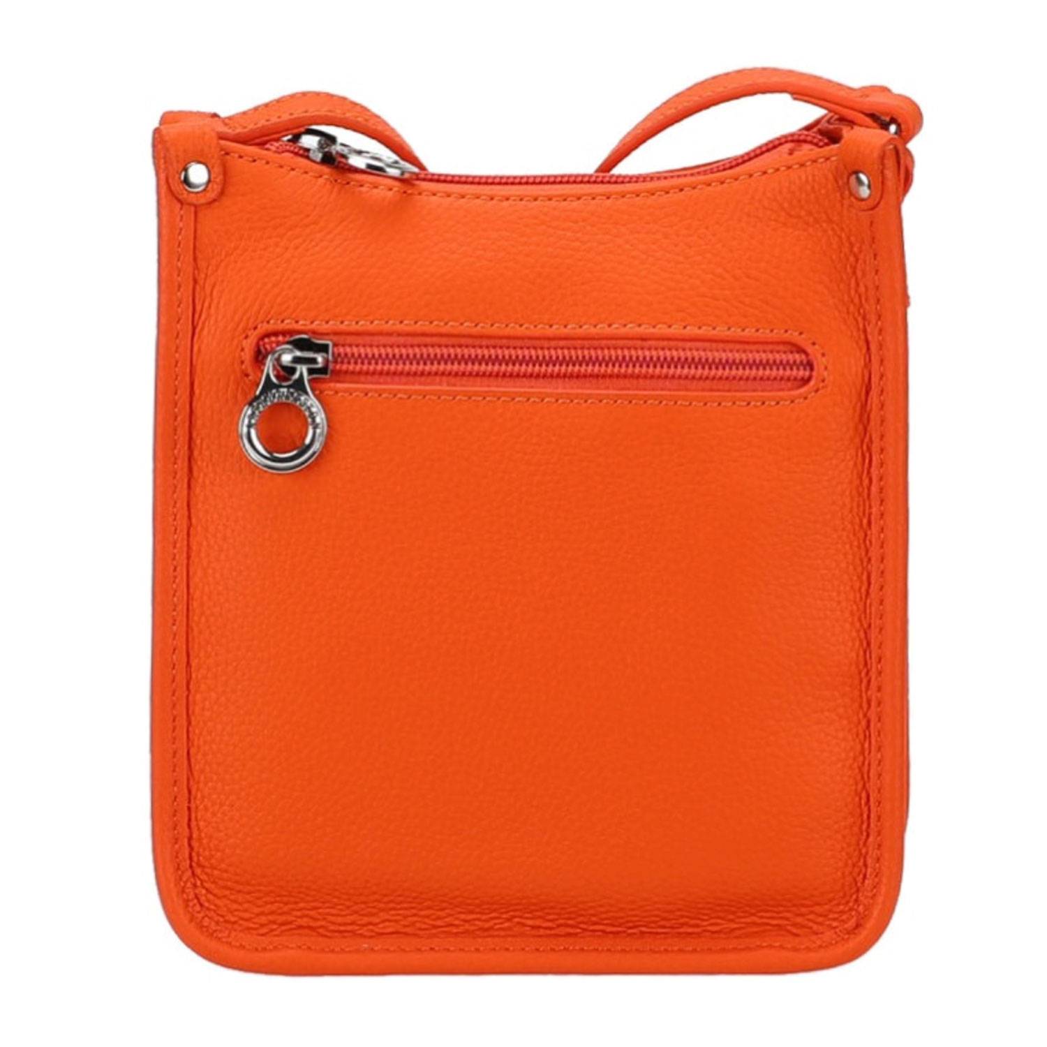 Sac bandoulière Arthur et Aston rectangulaire Zippé Rosalia A163-34 I couleur orange, vue de dos