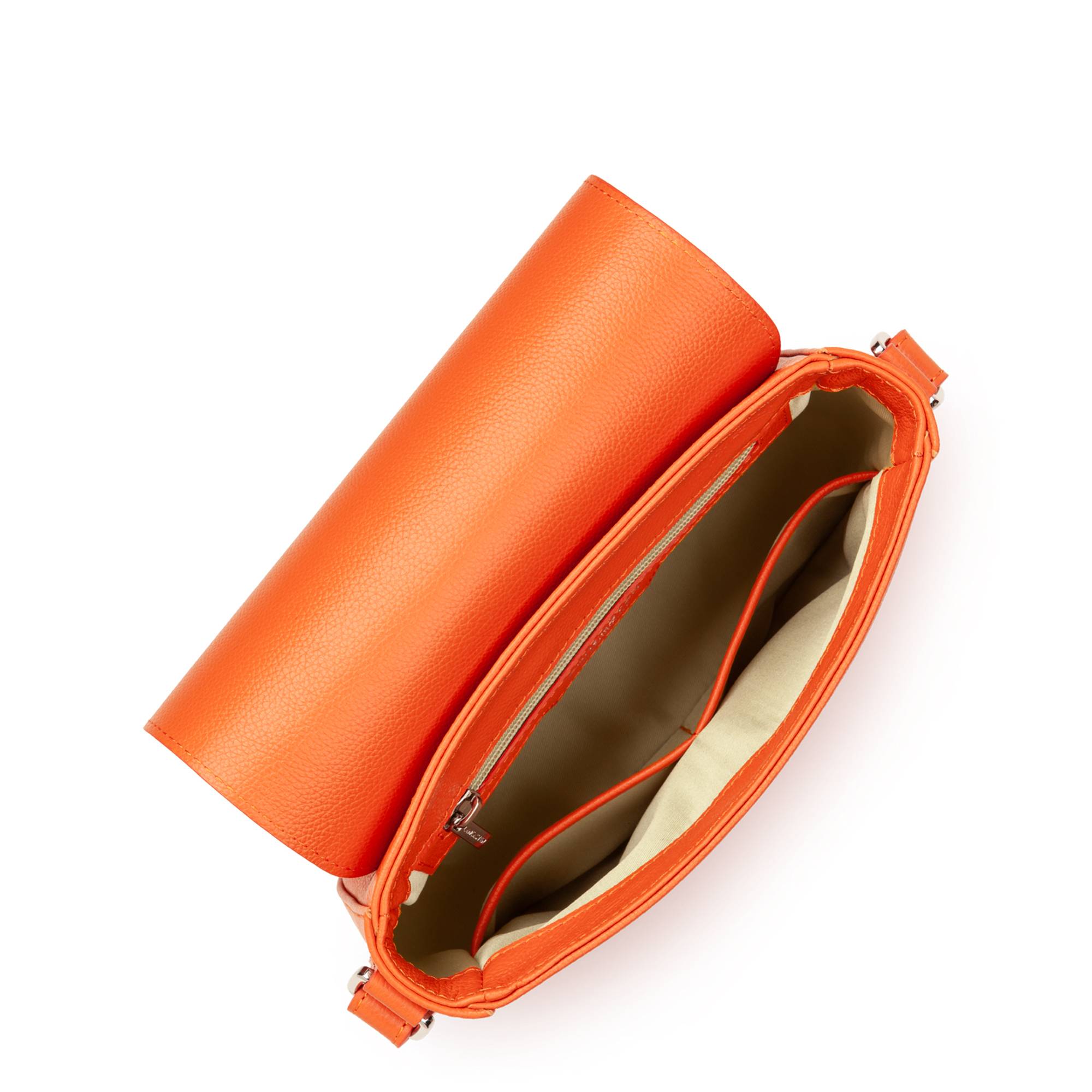 Sac trotteur à rabat Lancaster Firenze 480-009 ORANGE couleur Orange, ouvert