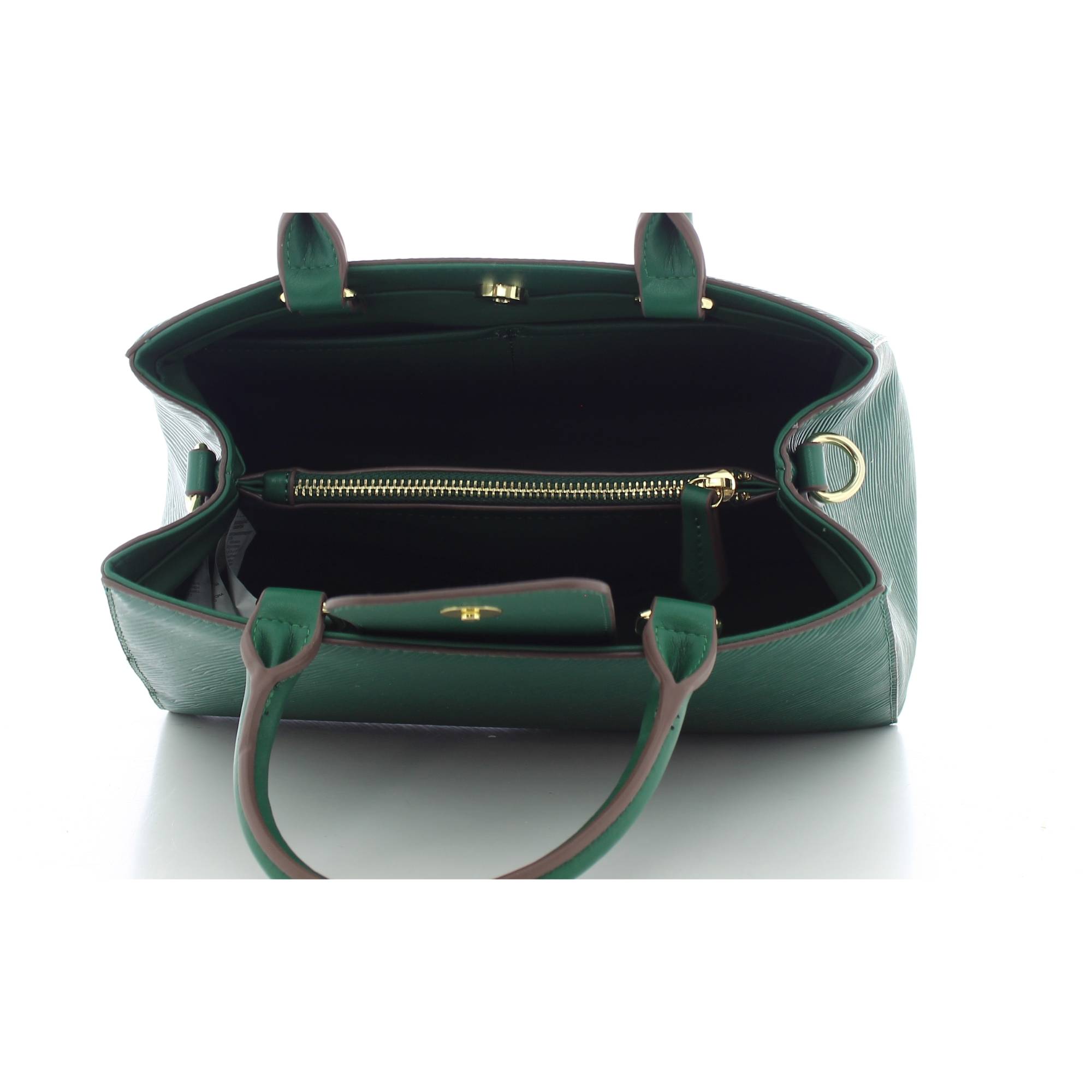 Sac shopping Valentino Bags porté main - travers Posillipo VBS8FU04 P71 couleur vert, ouvert