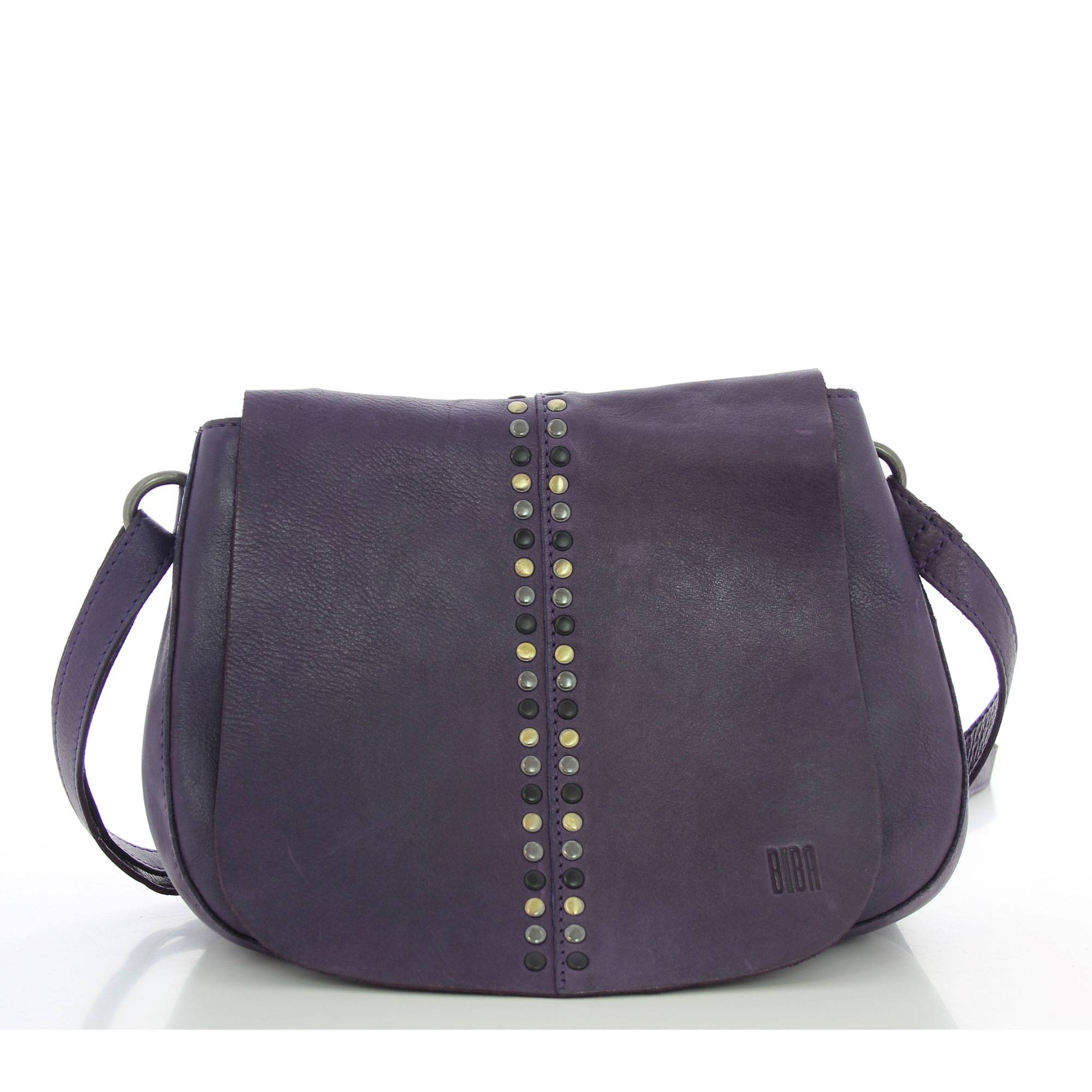 Sac porté bandoulière à rabat en cuir Hancock HAK2L MORADO couleur violet,