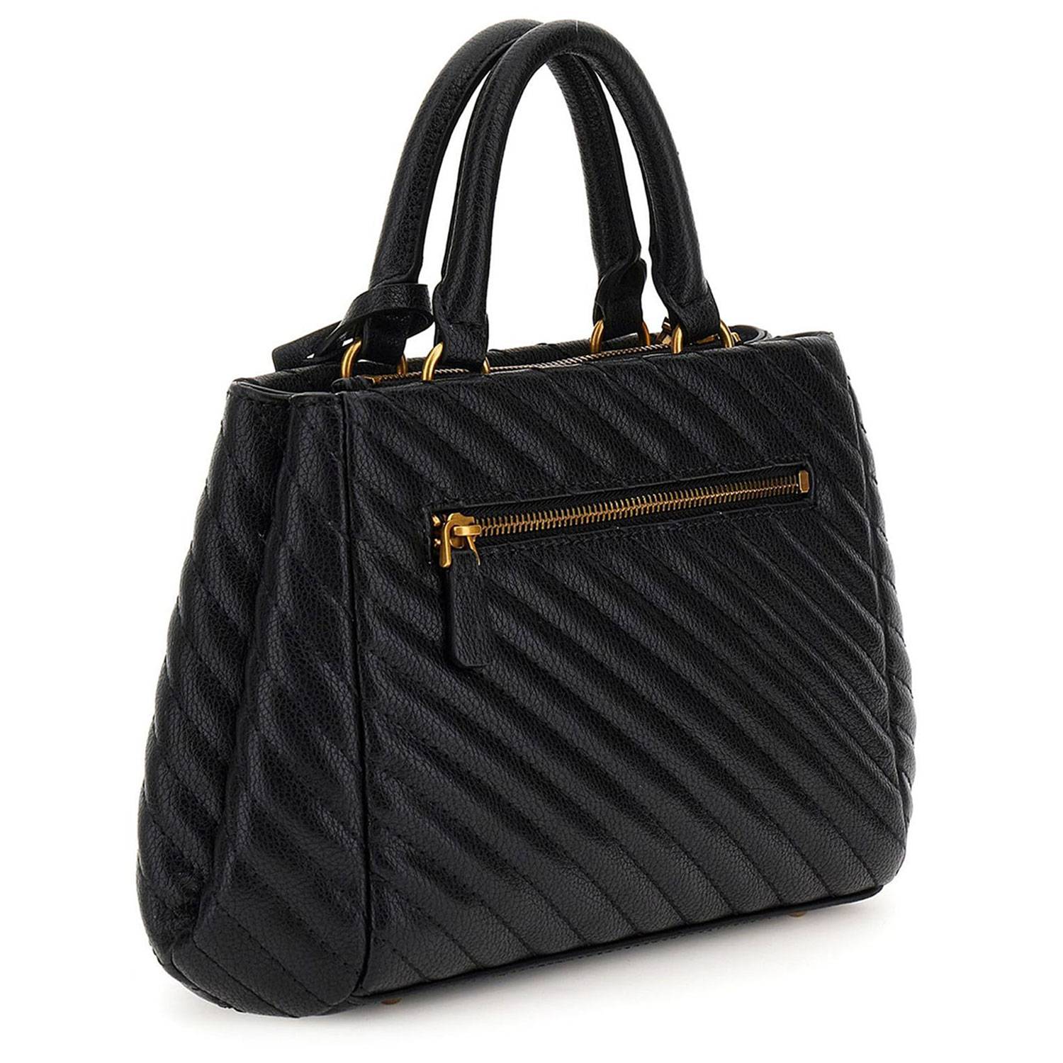 Sac porté main Guess Sela HWQB949505 BLA  couleur noir, vue de profil