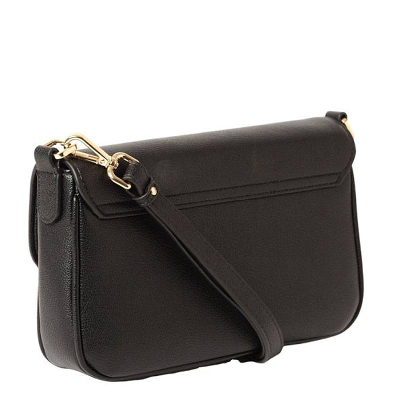 Sac bandoulière Mac Douglas effet grainé Biella Hydra BIELLAHYS 01s couleur noir, vue de  dos