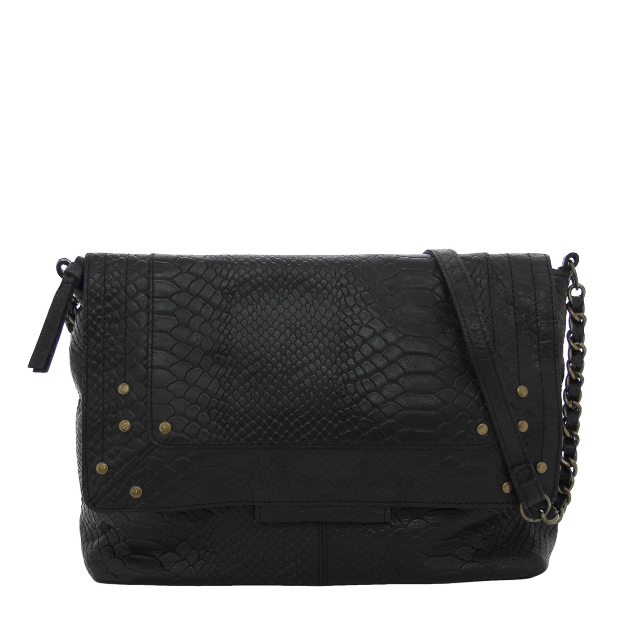 Sac besace Pieces Felizia cuir facon serpent 17154328