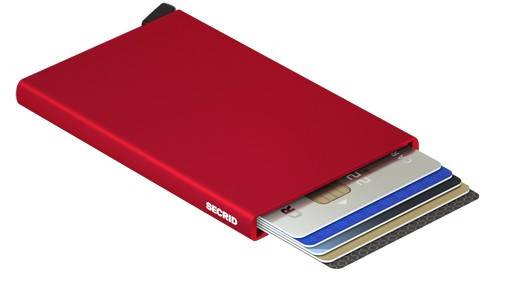 Porte cartes Secrid Cardprotector (6 cartes) C-RED (Rouge) système breveté d'éjection cartes