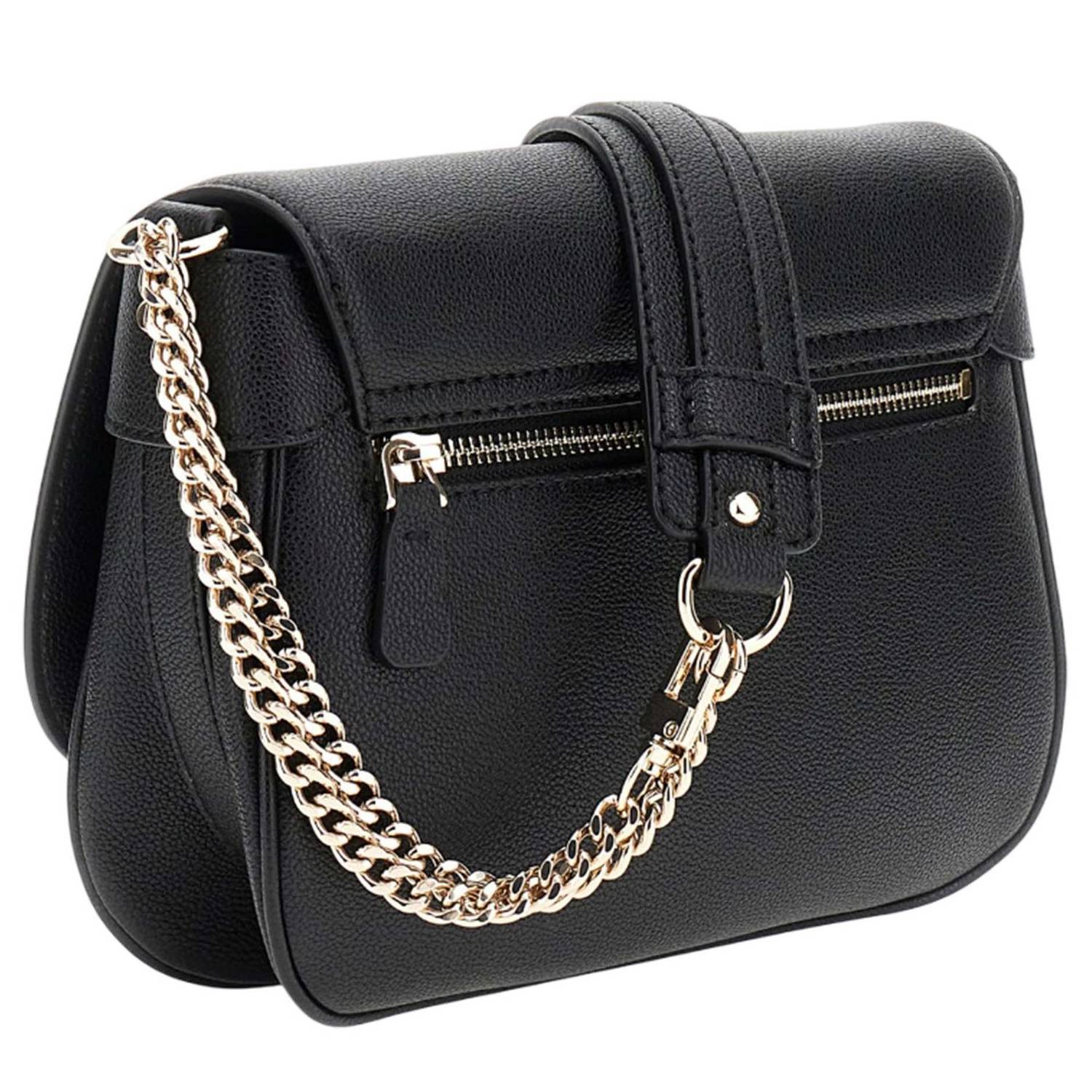 Sac à rabat Guess effet grainé Fedora  HWBG9519190 BLA couleur noir, vue de dos