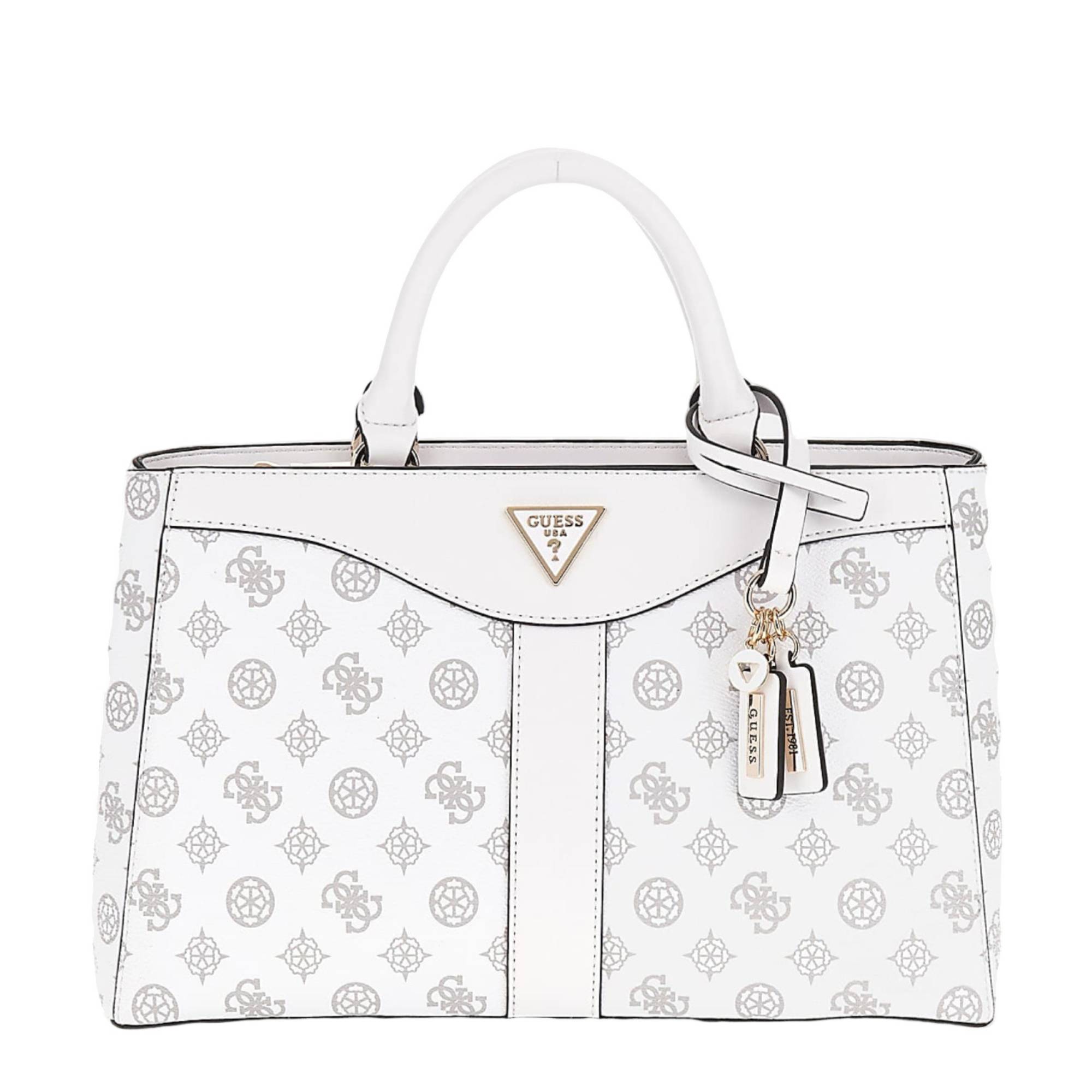 Sac à main Guess avec breloques Dorys HWPG9521060 WLO couleur blanc multi, vue de face