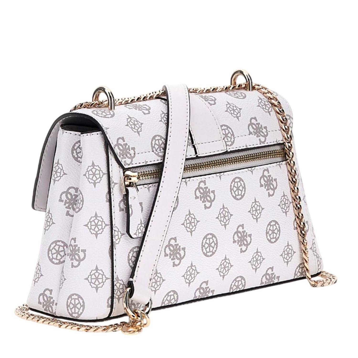 Sac bandoulière Guess avec logo Dorys HWPG952121 WLO, couleur blanc , vue de do