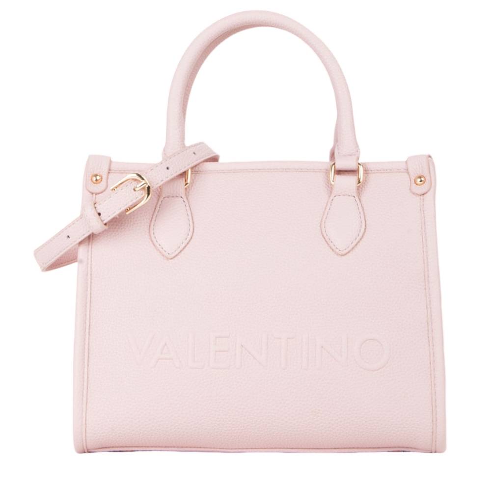 Sac porté main Valentino Bags effet grainé Rised Re VBS8P905 030 couleur rose, vue de face