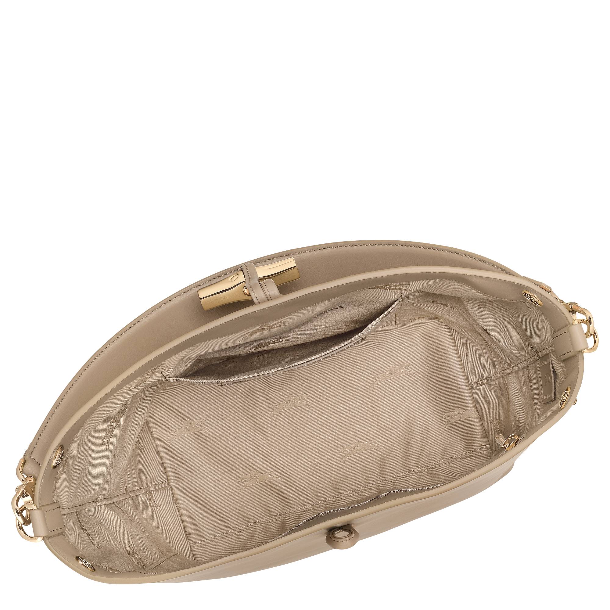 Sac porté épaule Longchamp Le Roseau 10281HGC  M05, couleur Racine, ouvert