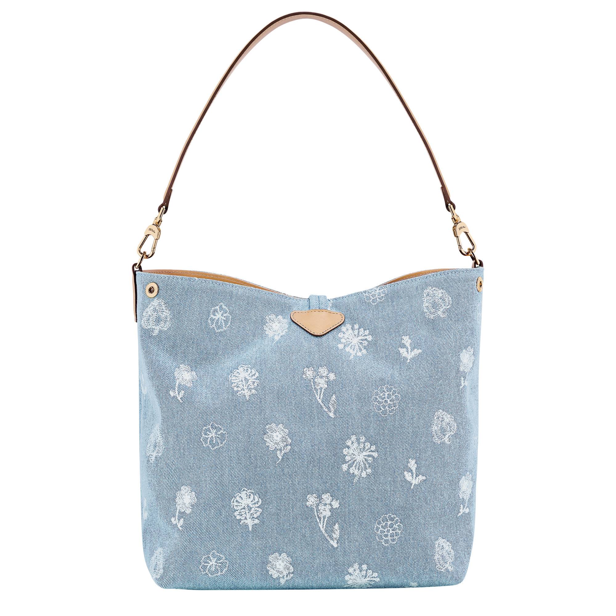 Sac porté épaule M Longchamp Le Roseau Denim 10281HGL028 Bleu ciel dos