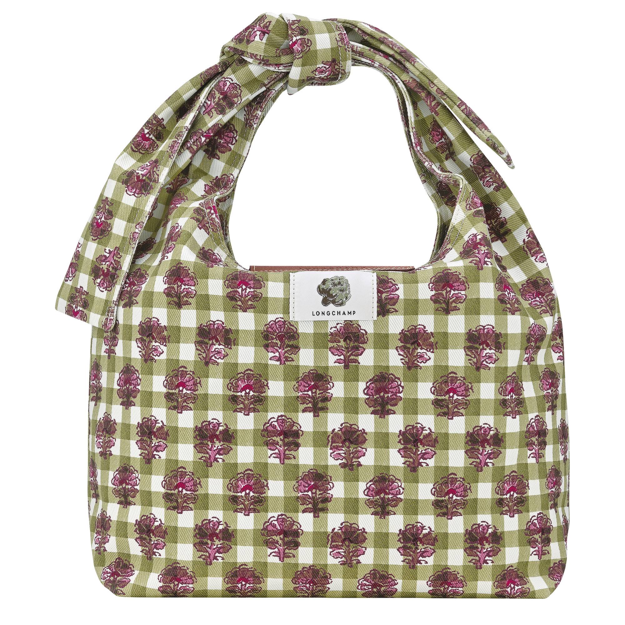 Sac épaule M noué Longchamp Le Pliage Champêtre 10303HGGM04 Vert Artichaut vichy dos