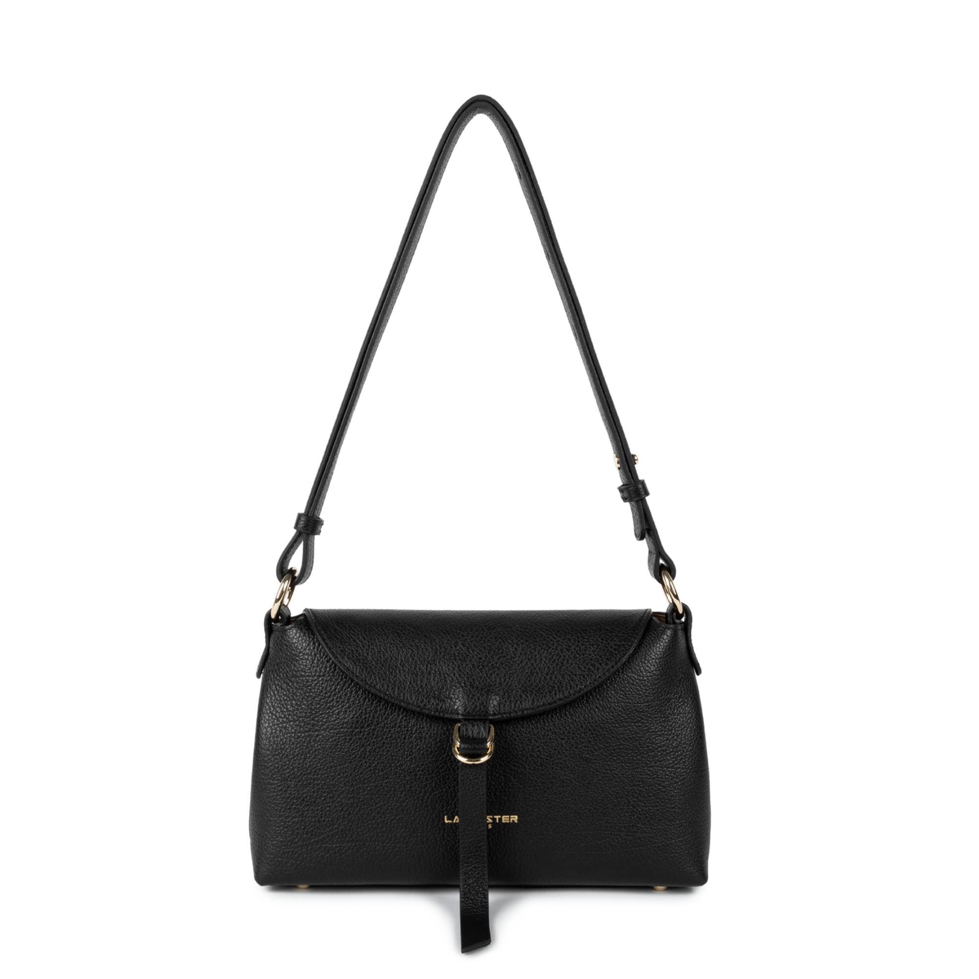 Sac trotteur Lancaster à rabat aimanté Dune Gaia 529-103-NOIR, couleur noir, vue de face